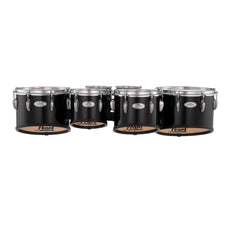 Pearl Finalist Birch Sextet Marching Tenor Set - 6"/6"/8"/10"/12"/13" - Midnight Black - Image 1