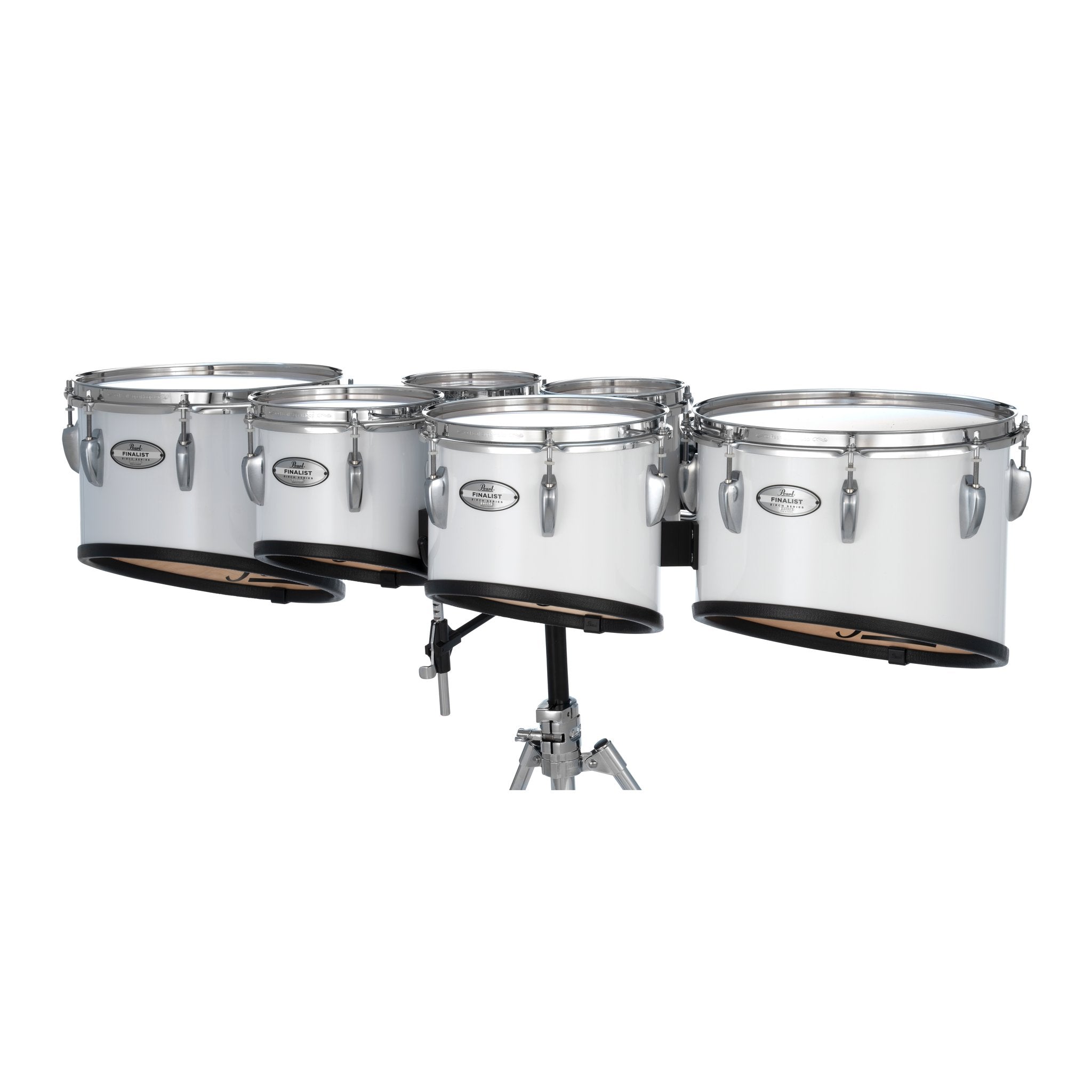 Pearl Finalist Birch Sextet Marching Tenor Set - 6"/6"/8"/10"/12"/13" - Pure White - Image 2