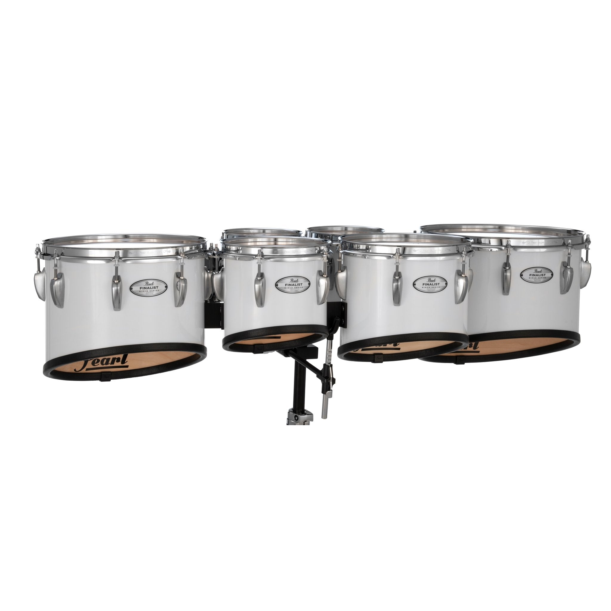 Pearl Finalist Birch Sextet Marching Tenor Set - 6"/6"/8"/10"/12"/13" - Pure White - Image 3