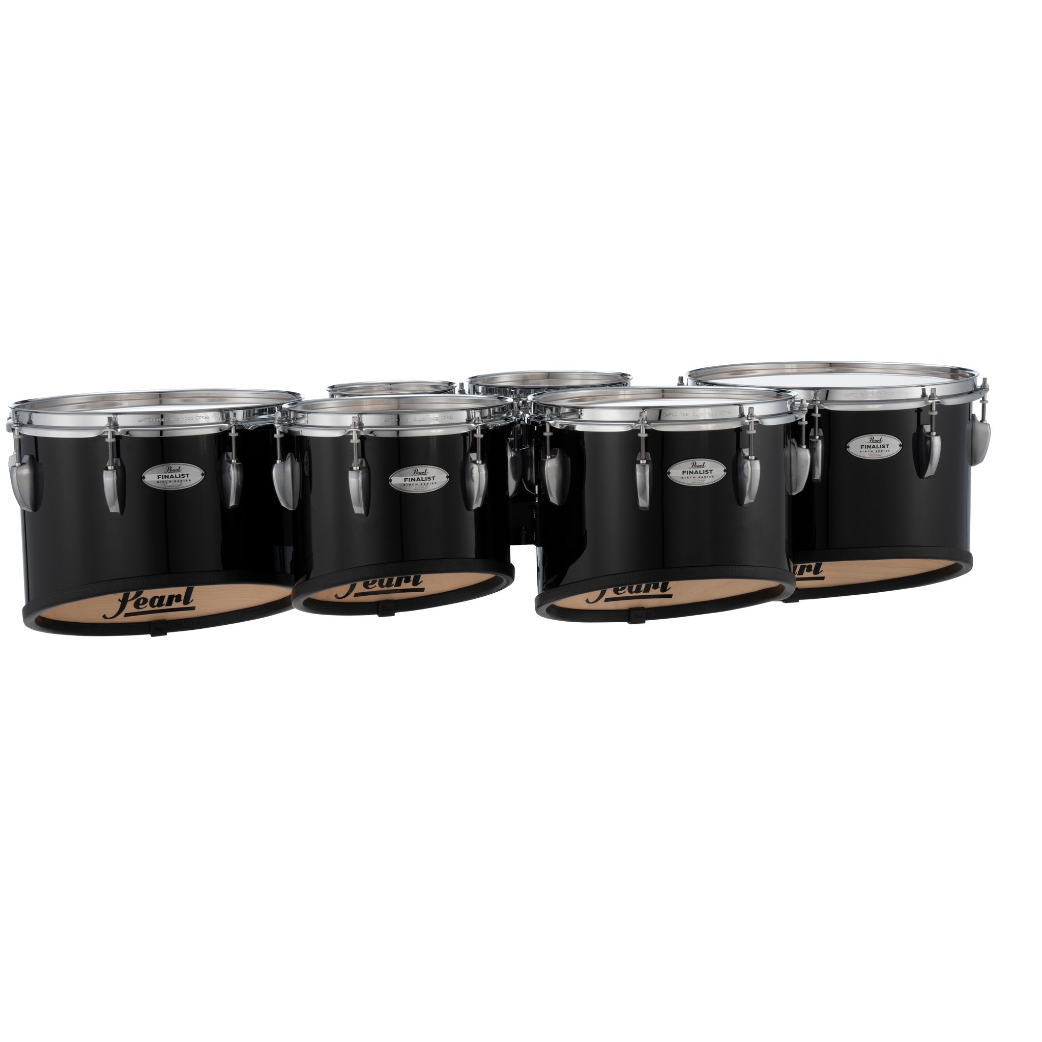 Pearl Finalist Birch Sextet Marching Tenor Set - 6"/8"/10"/12"/13"/14" - Midnight Black - Image 5