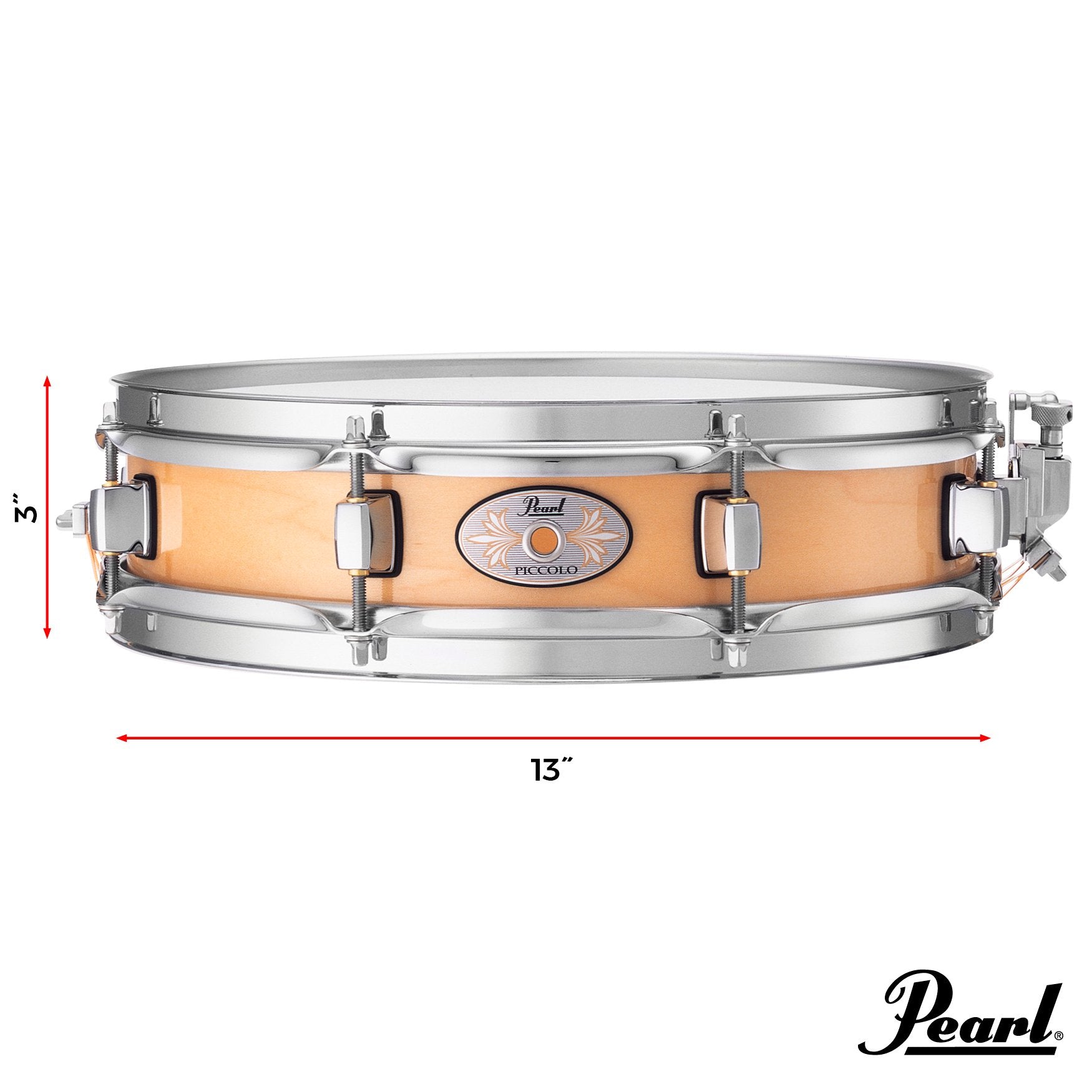Pearl Maple Piccolo Snare Drum - 13" x 3" - Natural - Image 2