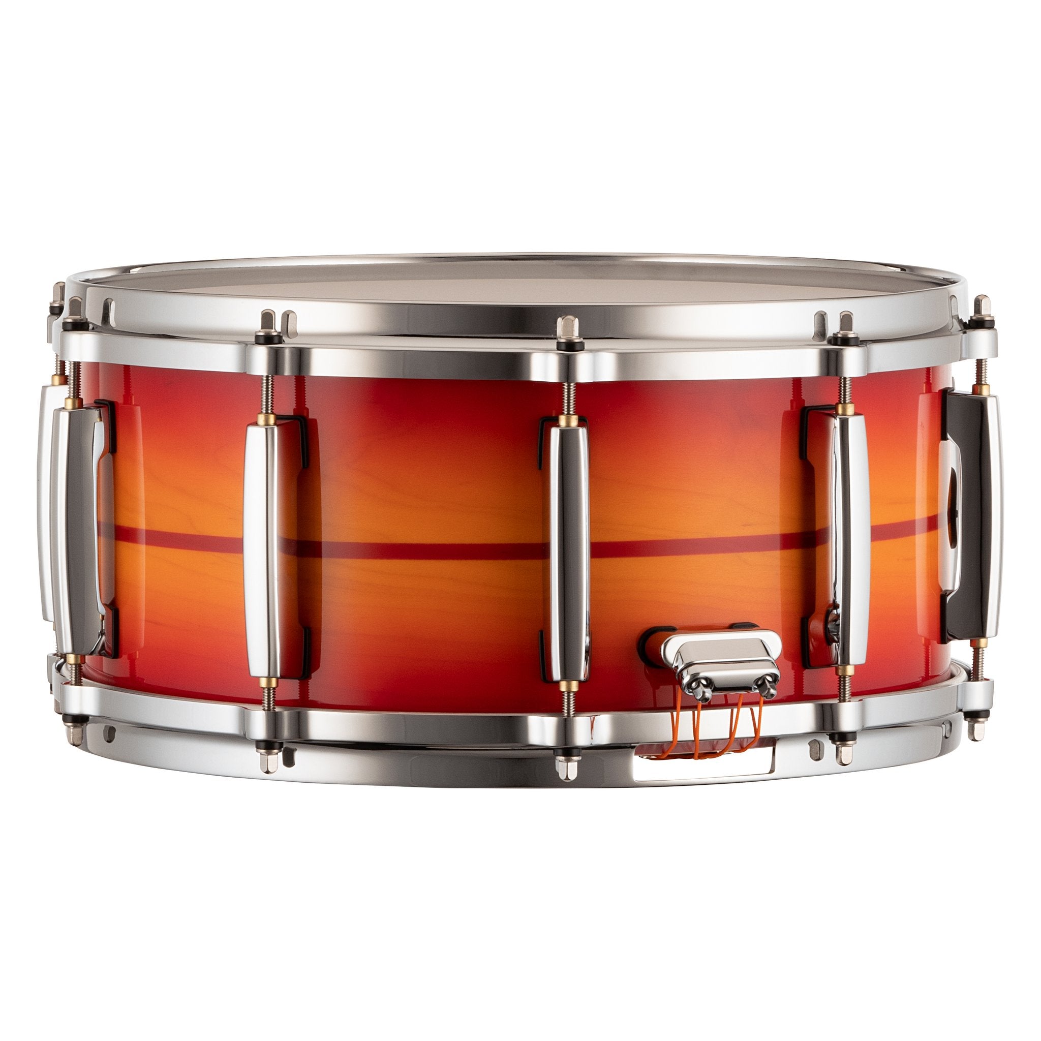 Pearl Masters Maple/Gum 14x5 Snare - Sunburst With Redstripe MMGC1450S/C857 Butt Plate