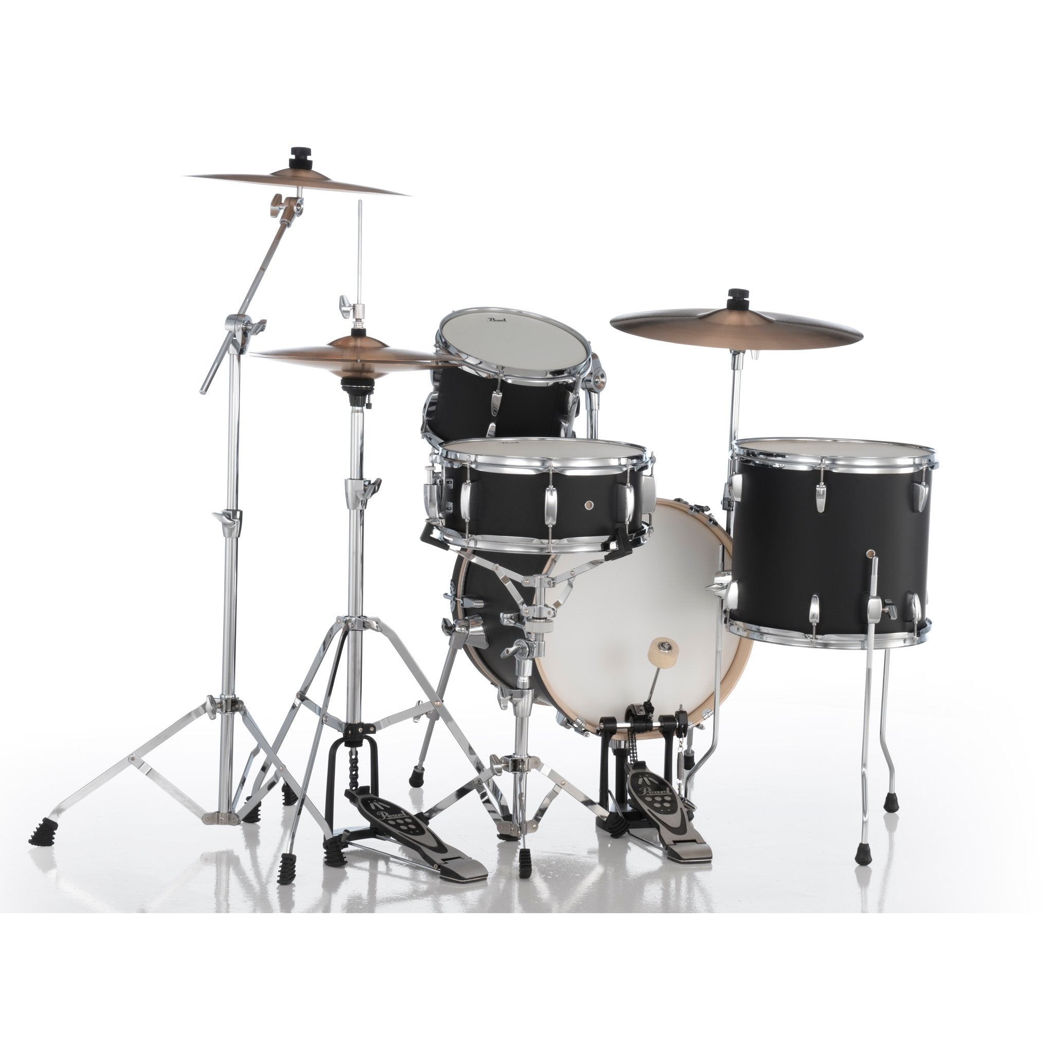 Pearl Midtown Compact 4-piece Drum Set with Hardware - 16" Bass Drum - Matte Asphalt Black - Image 5