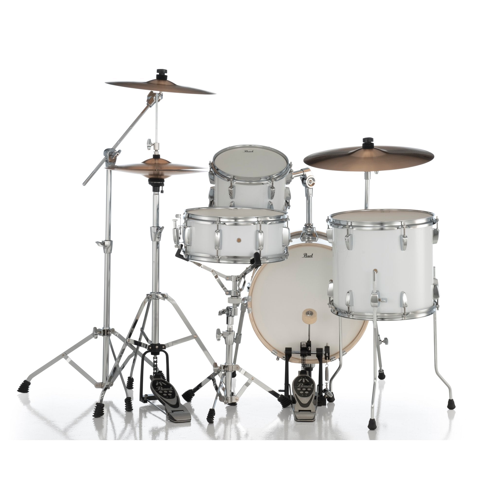 Pearl Midtown Compact 4-piece Drum Set with Hardware - 16" Bass Drum - Pure White - Image 3