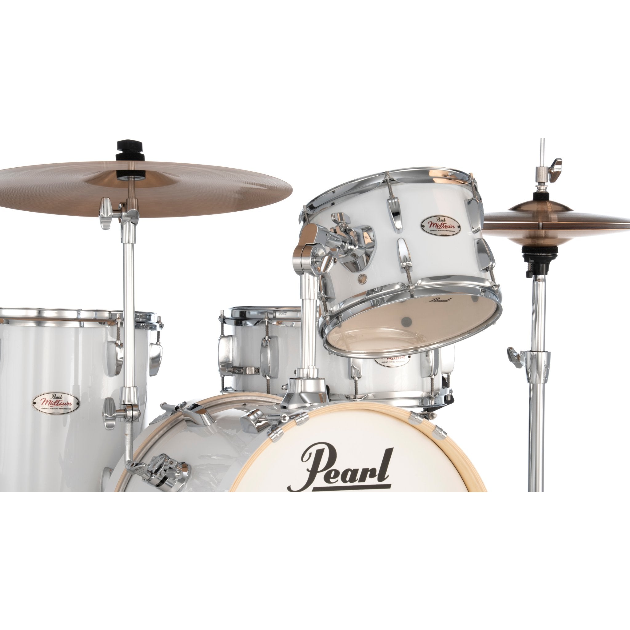 Pearl Midtown Compact 4-piece Drum Set with Hardware - 16" Bass Drum - Pure White - Image 6
