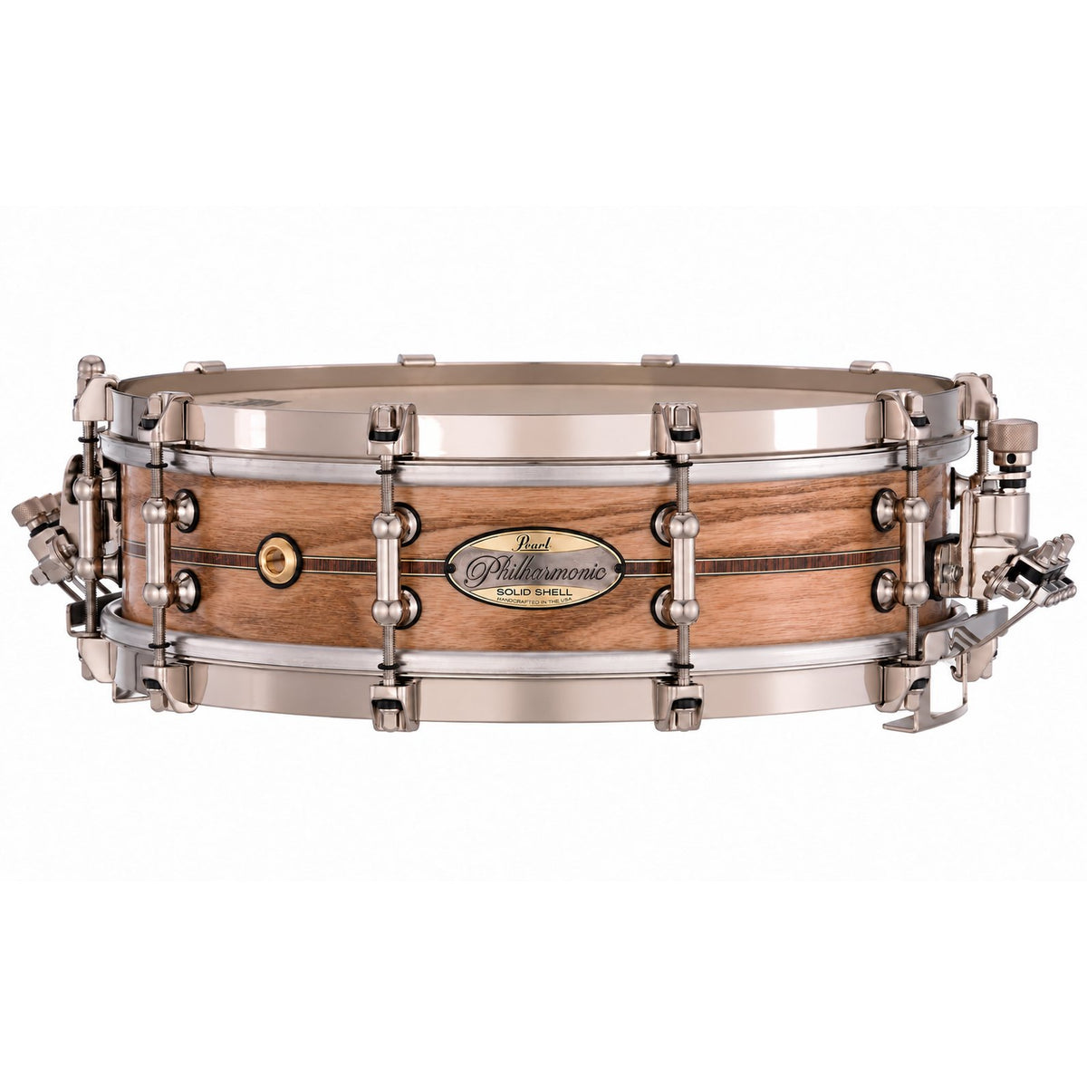 Pearl Philharmonic Solid Shell Ash Concert Snare Drum 14 x 4 45 Degree Bearing Edge Kingwood Center Inlay PHSA1440/N1001