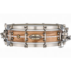 Pearl Philharmonic Solid Shell Ash Concert Snare Drum 14x4 45 Degree Bearing Edges Nicotine White Marine Inlay PHSA1440/N1005