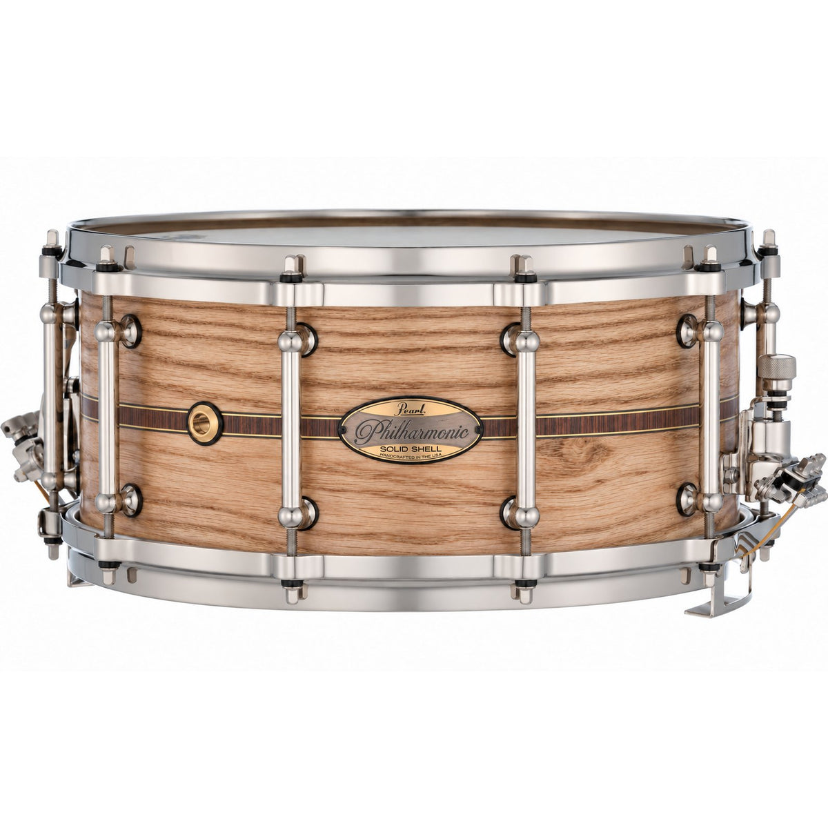 Pearl Philharmonic Solid Shell Ash Concert Snare Drum 14x6.5 45 Degree Bearing Edges Kingwood Center Inlay PHSA1465/N1001