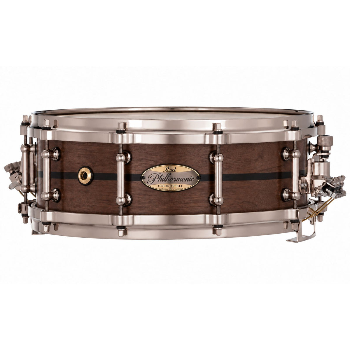 Pearl Philharmonic Solid Shell Walnut Concert Snare Drum 14x5 45 Degree Bearing Edges Ebony Single Inlay PHSW1450/N1007