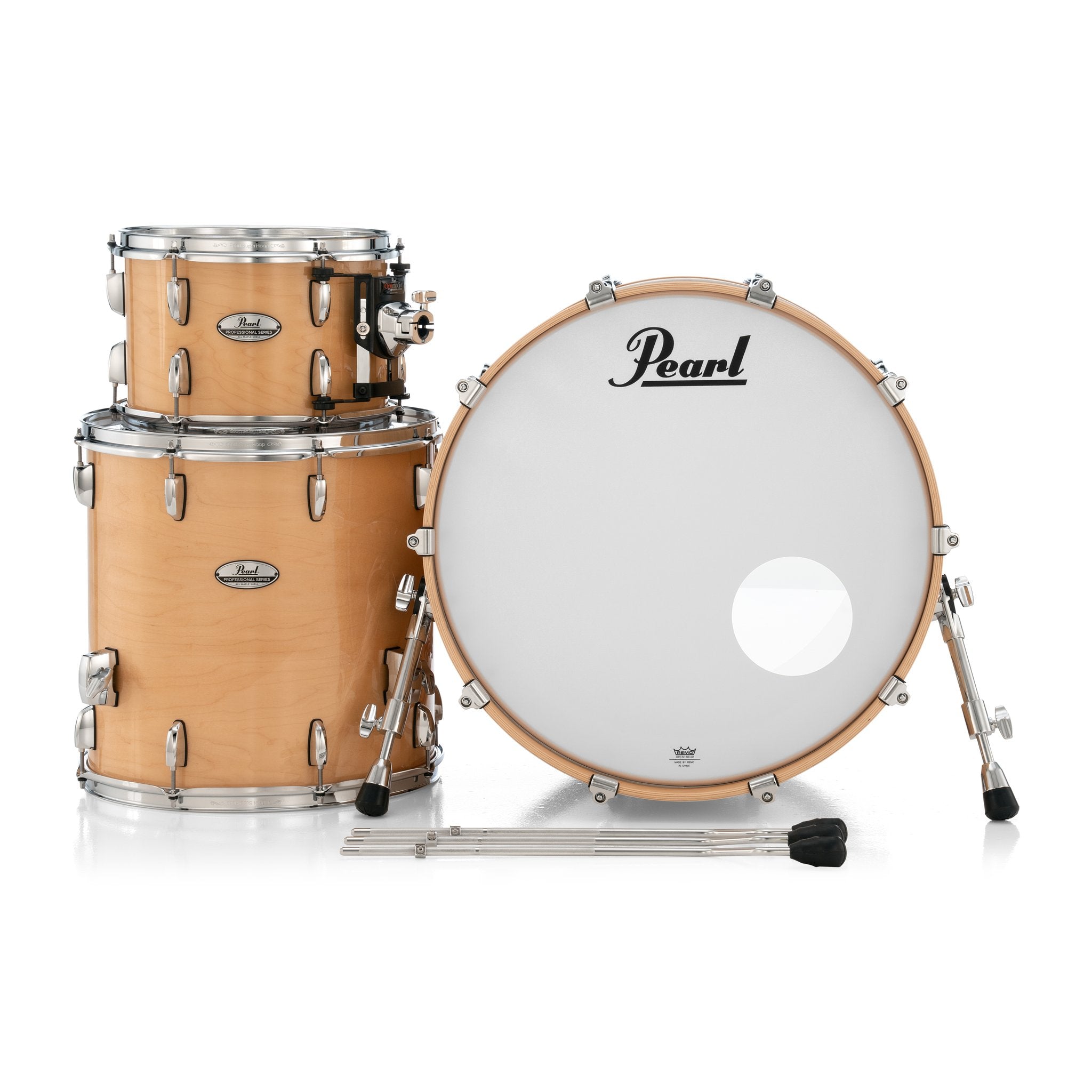 Pearl Professional 3-piece Maple Drum Set Shell Pack - 22" Bass Drum - Natural Maple - Image 2