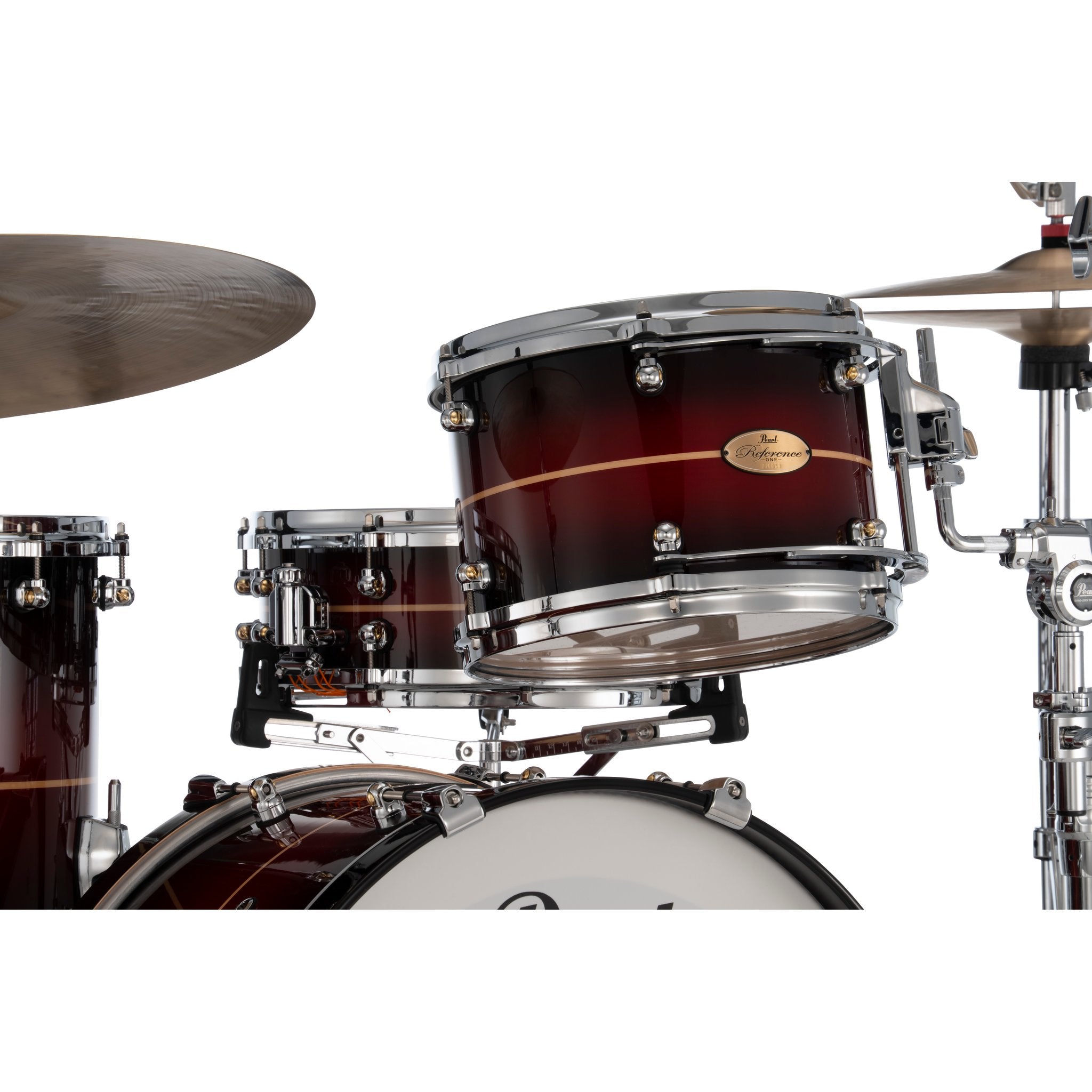 Pearl Reference One 3-piece Drum Set Shell Pack - 20" Bass Drum - 12mm Tom Mount - Natural Banded Redburst - Image 3