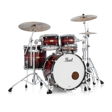 Pearl Reference One 4-piece Drum Set Shell Pack - 22" x 16" Bass Drum - 7/8" Tom Mount - Natural Banded Redburst - Image 1
