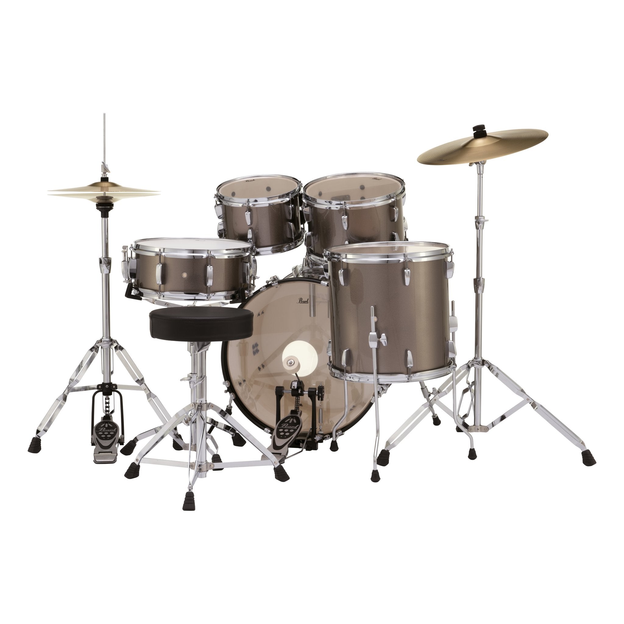 Pearl Roadshow 5-piece Drum Set with Hardware and Cymbals - 20" Bass Drum - Bronze Metallic - Image 4