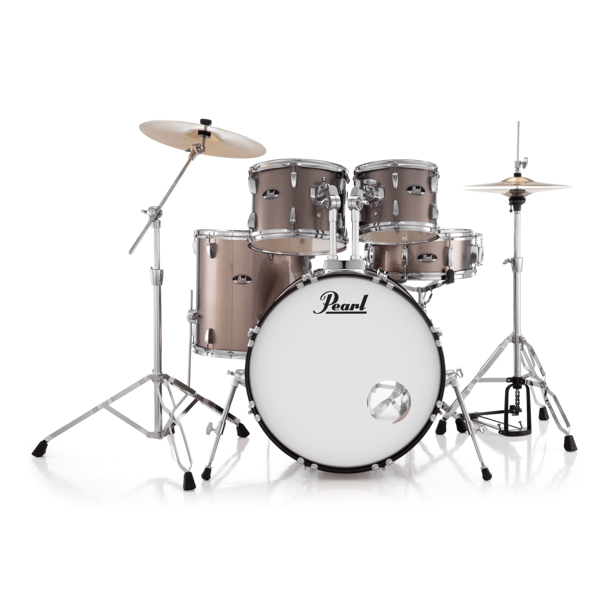 Pearl Roadshow 5-piece Drum Set with Hardware and Cymbals - 20" Bass Drum - Bronze Metallic - Image 8