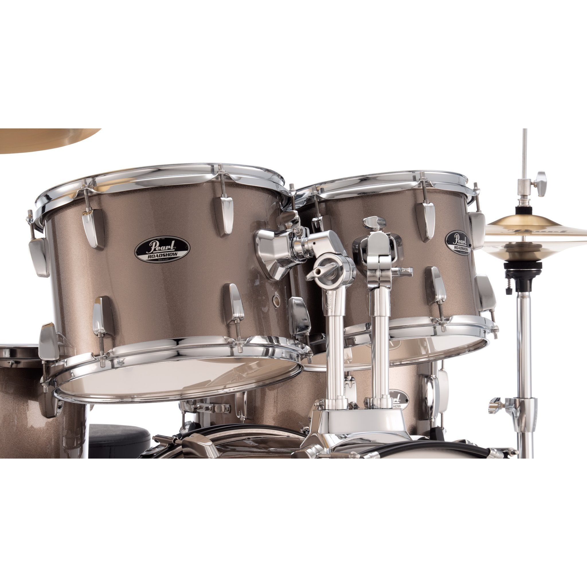Pearl Roadshow 5-piece Drum Set with Hardware and Cymbals - 20" Bass Drum - Bronze Metallic - Image 9