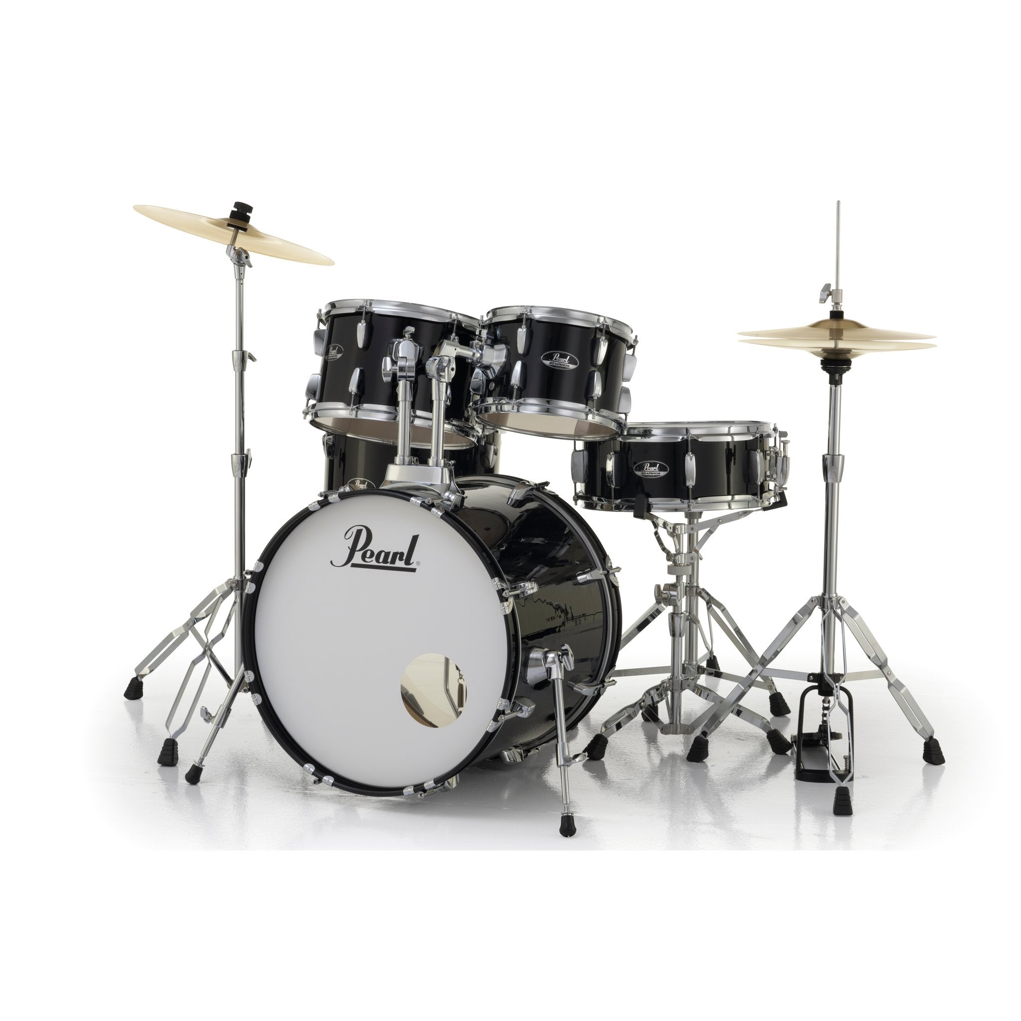 Pearl Roadshow 5-piece Drum Set with Hardware and Cymbals - 20" Bass Drum - Jet Black - Image 2