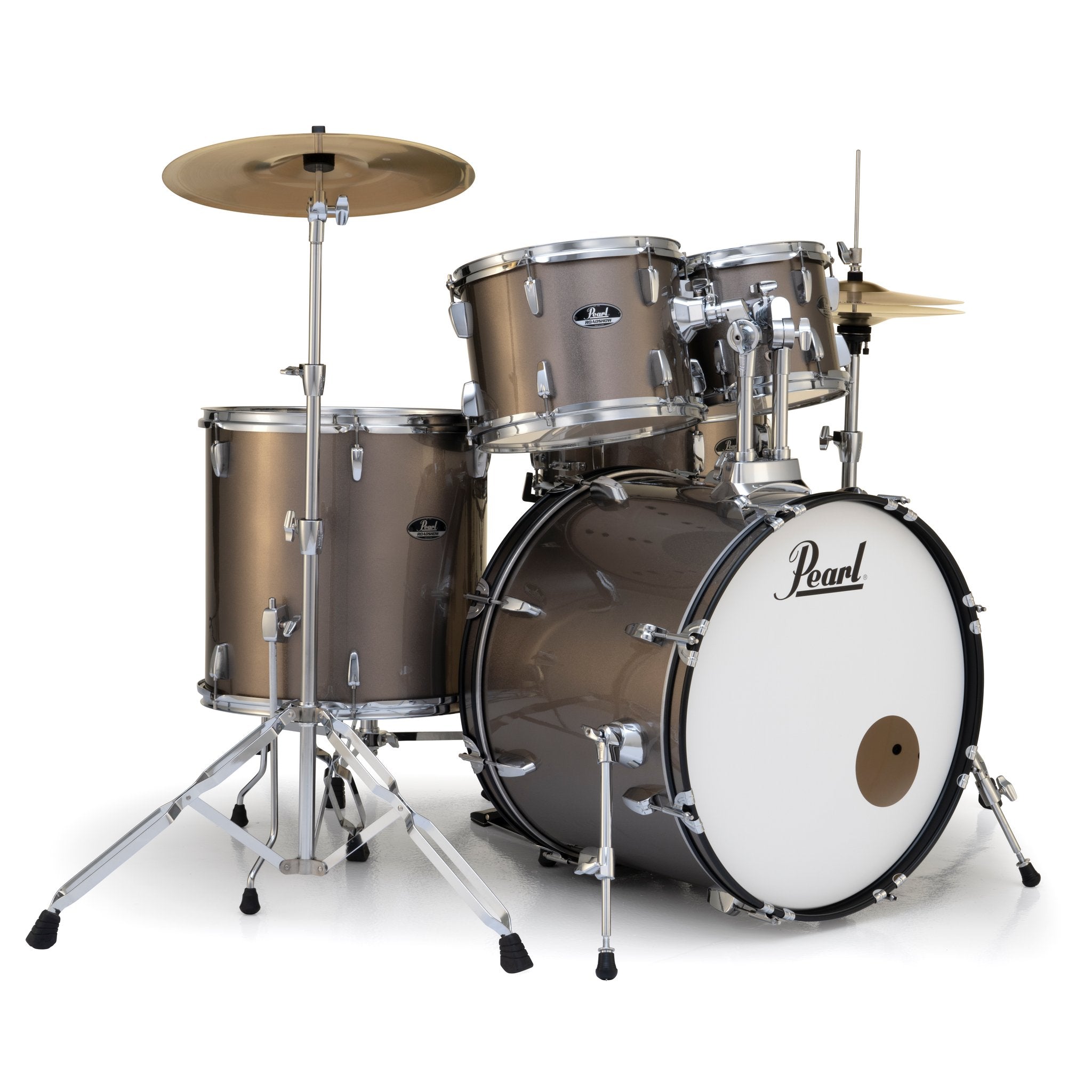 Pearl Roadshow 5-piece Drum Set with Hardware and Cymbals - 22" Bass Drum - Bronze Metallic - Image 5