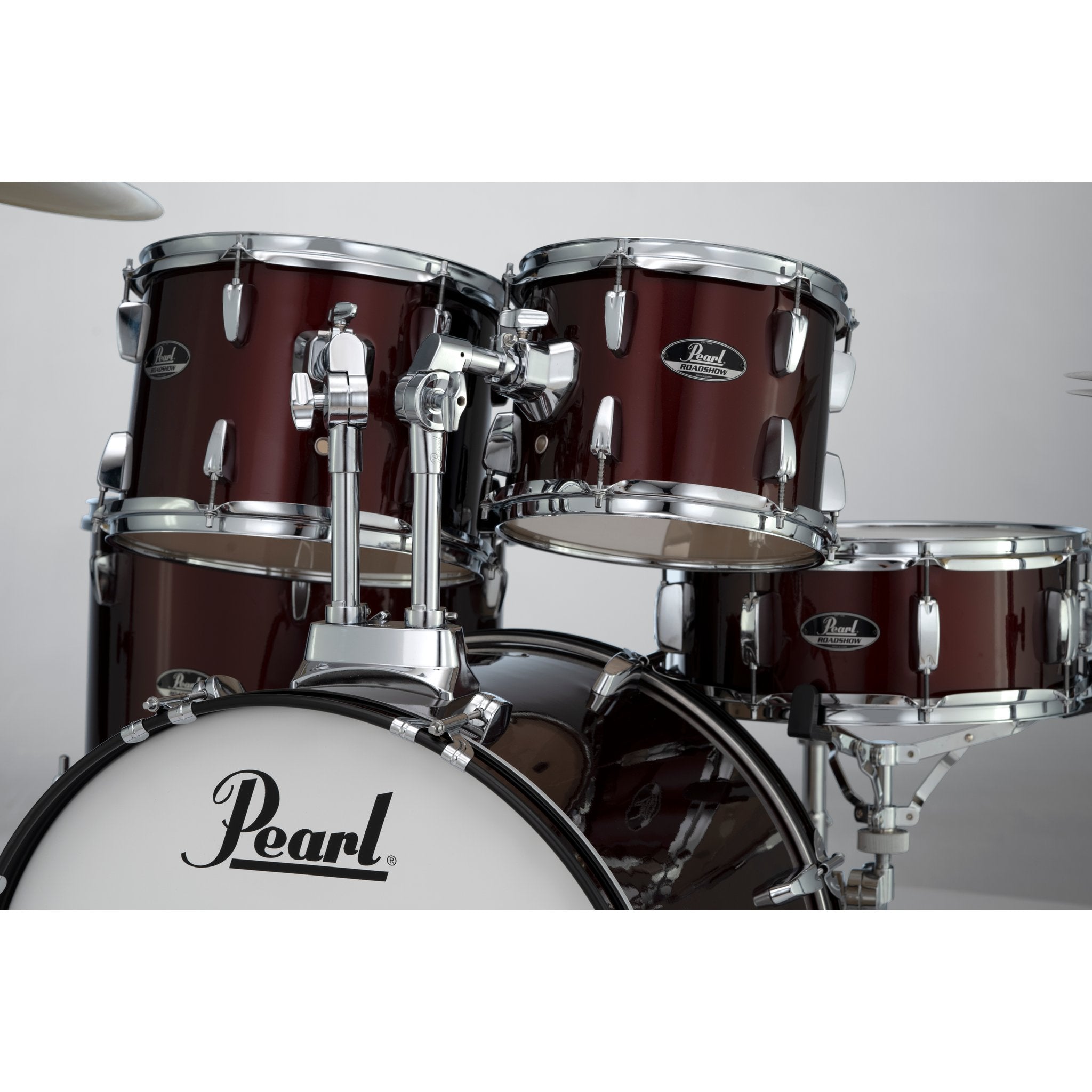 Pearl Roadshow 5-piece Drum Set with Hardware and Cymbals - 22" Bass Drum - Wine Red - Image 5