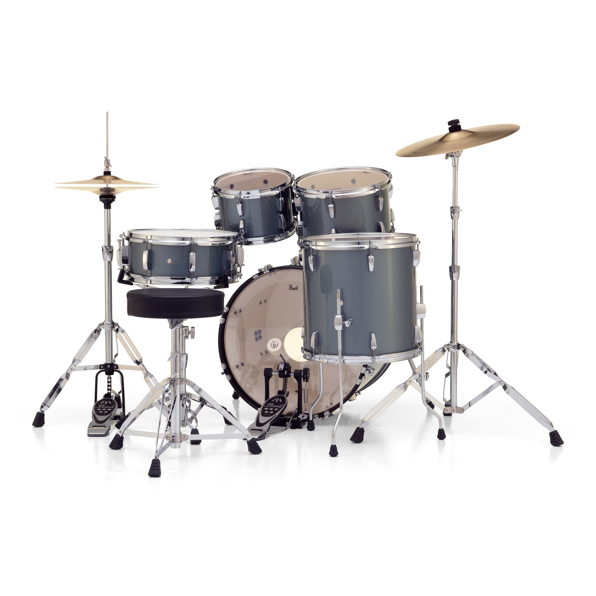 Pearl Roadshow Drumset Charcoal Metallic with 20" Bass Drum Floor Tom Back