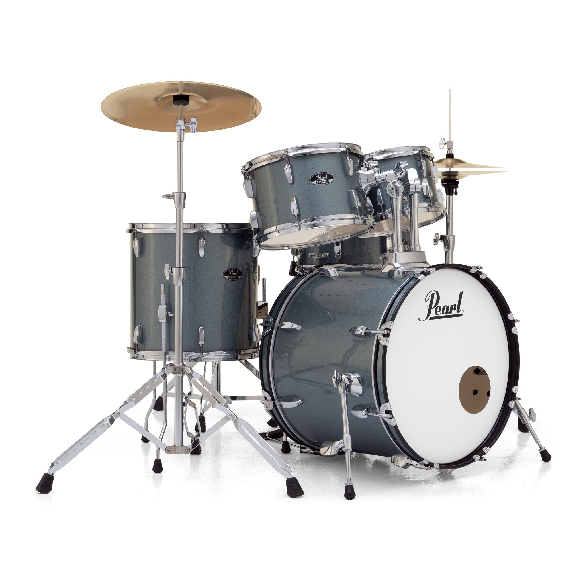Pearl Roadshow Drumset Charcoal Metallic with 20" Bass Drum Floor Tom Front