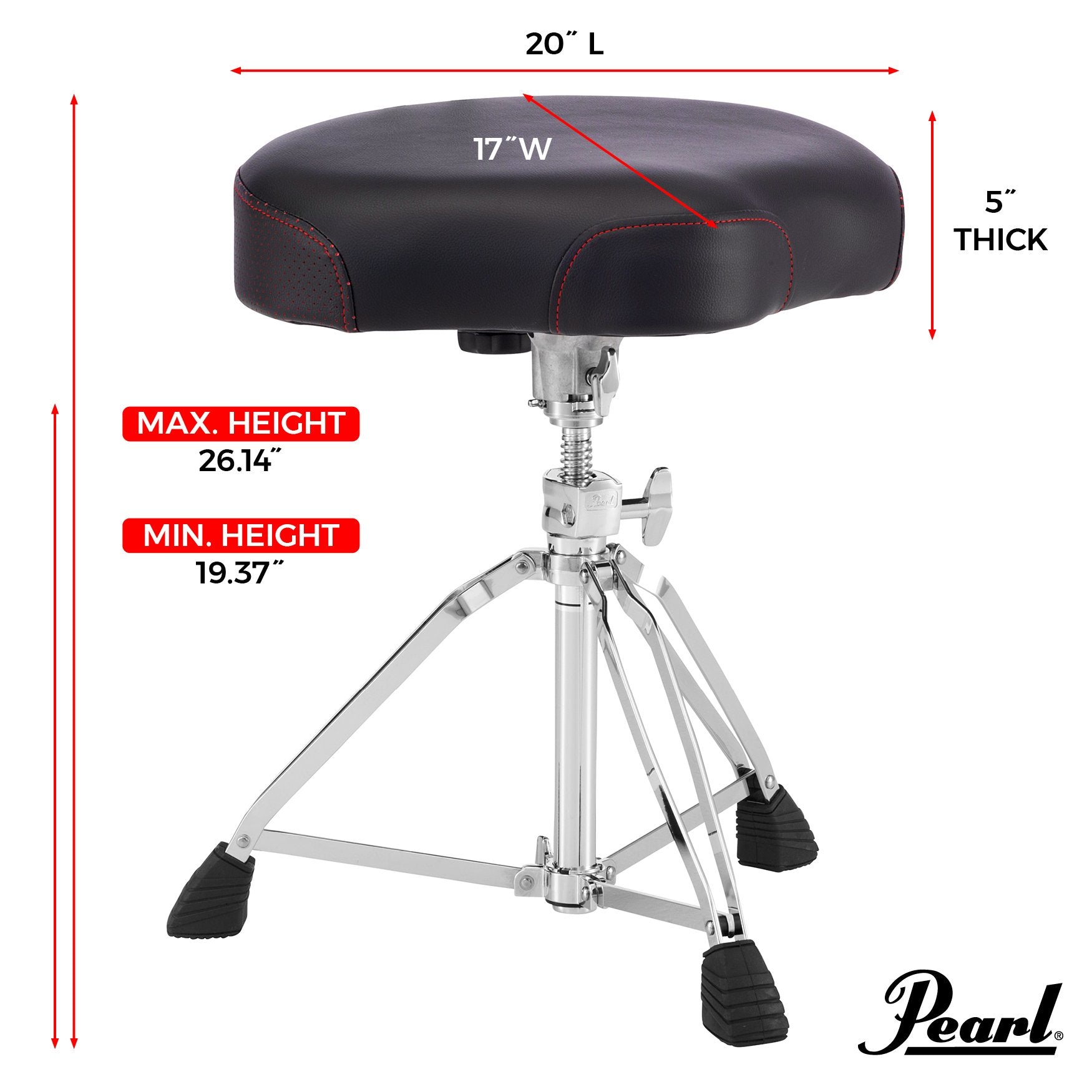 Pearl Roadster Multi-Core Saddle Drum Throne (D3500) - Image 5
