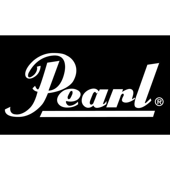 Pearl Vinyl Cut Logo Sticker for Drum Shell - White -  5.7"x2" (Tenor)