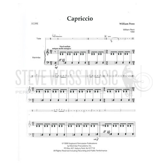 Penn-Capriccio for Tuba and Marimba (SP)-M/TU