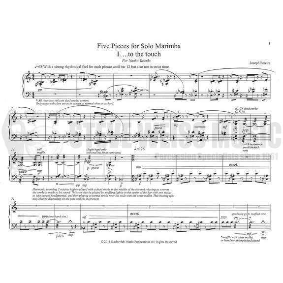 Pereira-Five Pieces for Solo Marimba-M