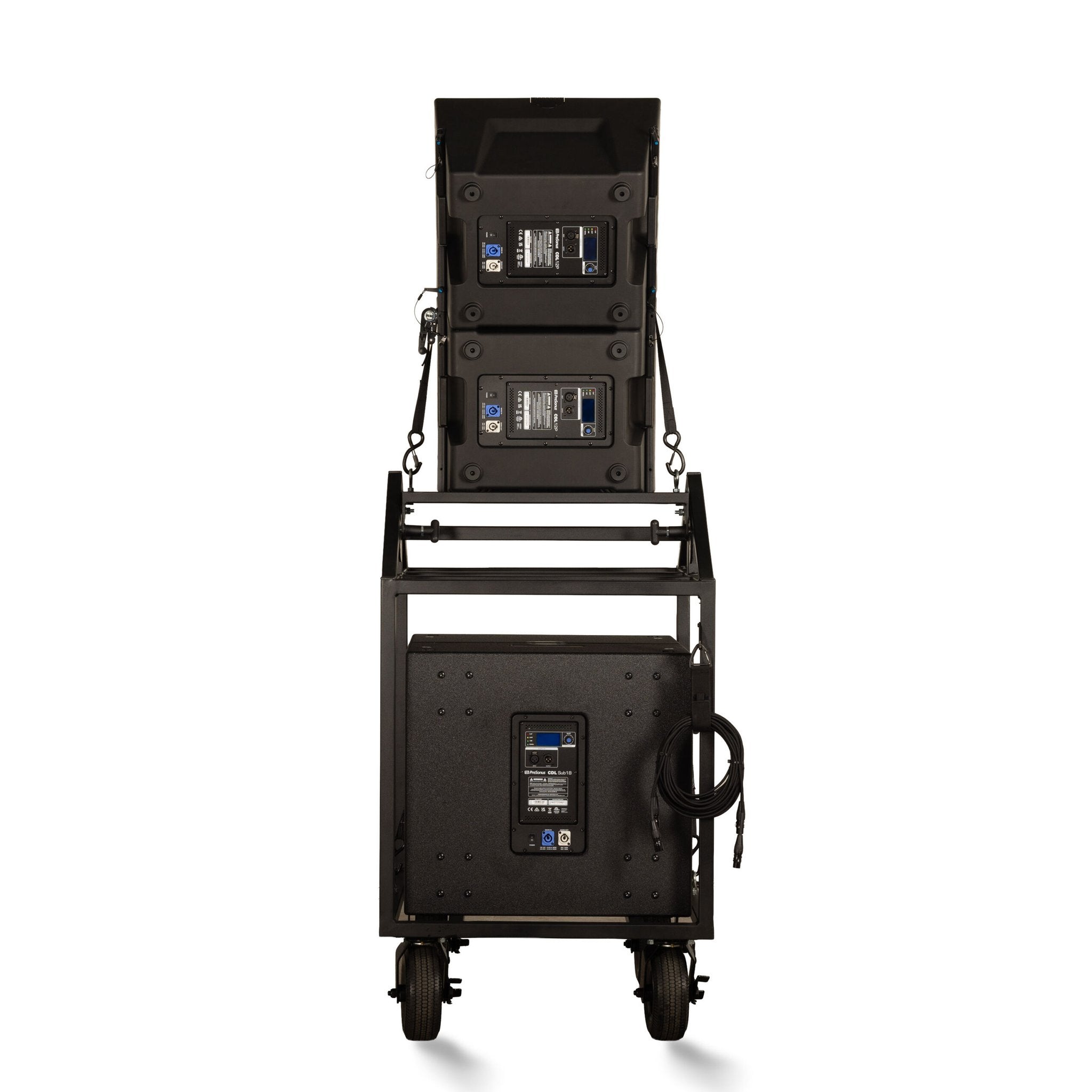 Performance Carts Adjustable Array Speaker Cart PCS-240 Rear with Speakers