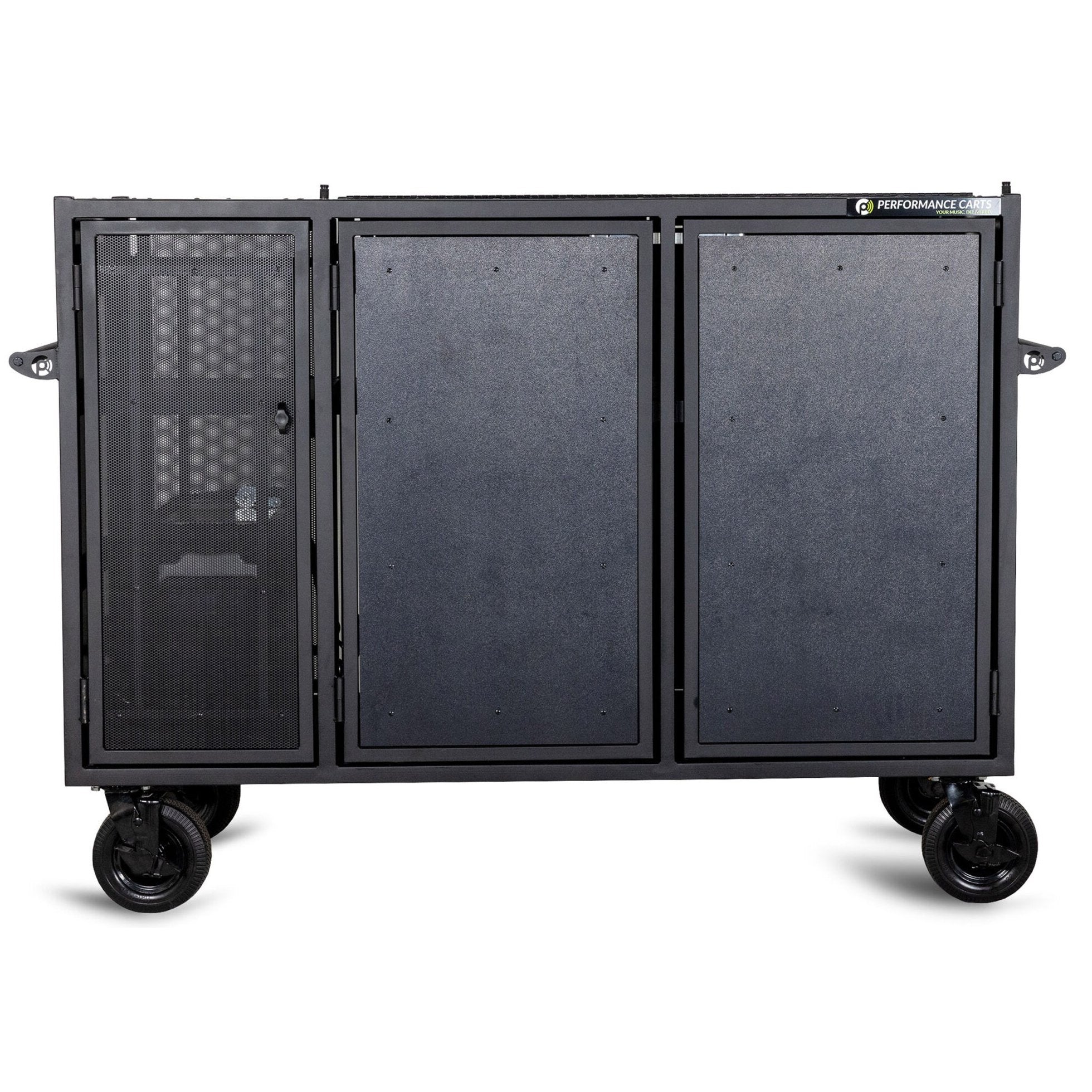 Performance Carts Double Mixer Cart PCM-200e Audience Side