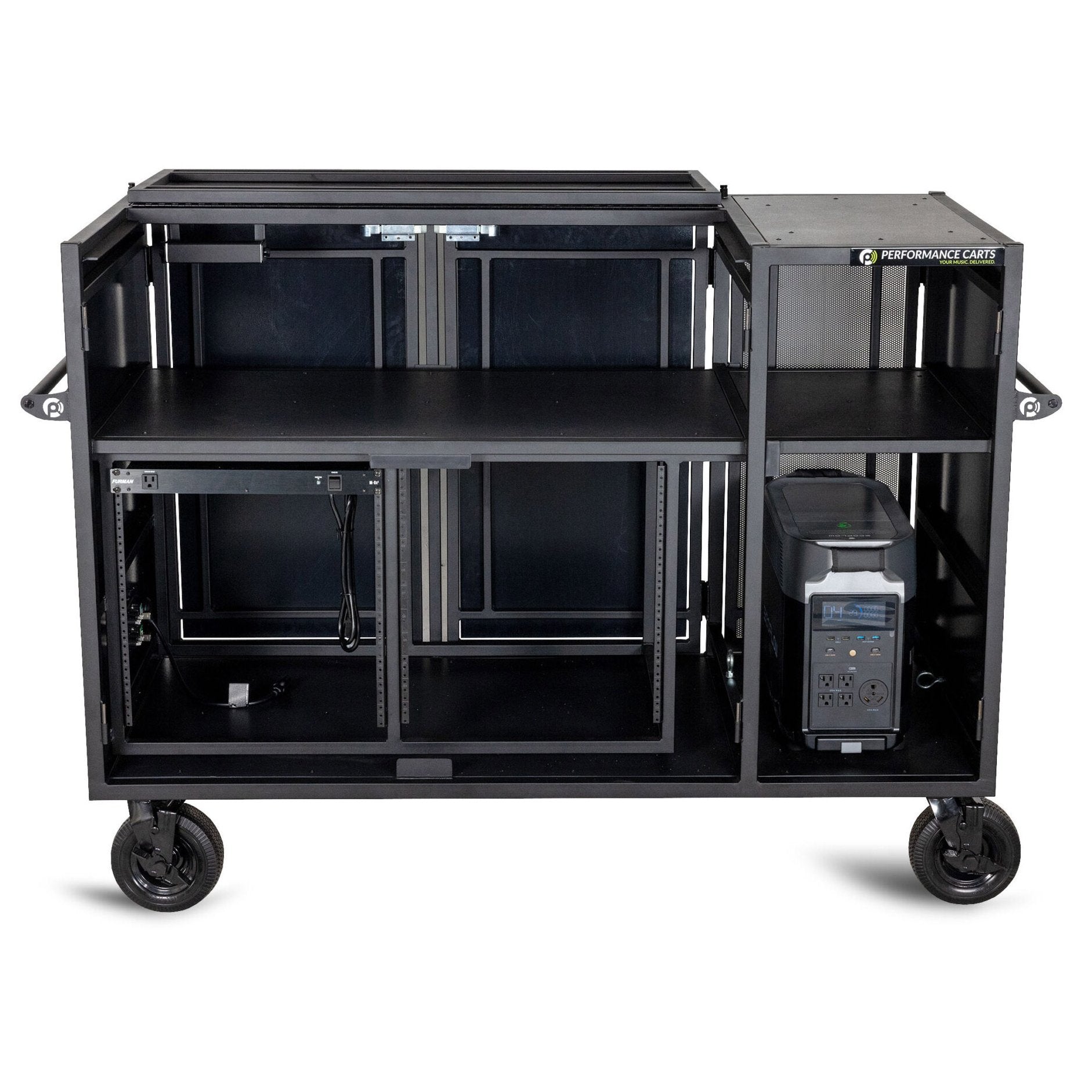 Performance Carts Double Mixer Cart PCM-200e Open with Doors Removed