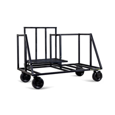 Performance Carts - Speaker Cart for Subwoofer & Full-Range Speaker in side-by-side configuration with tilt cradle PCS-200 left angle view