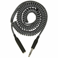 Pig Hog 15' Hex Series Coiled Headphone Extension Cable - Charcoal Grey