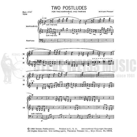 Presser-Two Postludes(SP)-2M/4T