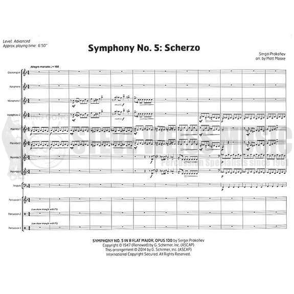 Prokofiev-Symphony No. 5: Scherzo arr. Moore (SP)-B/2V/C/ X/4M/4T/P