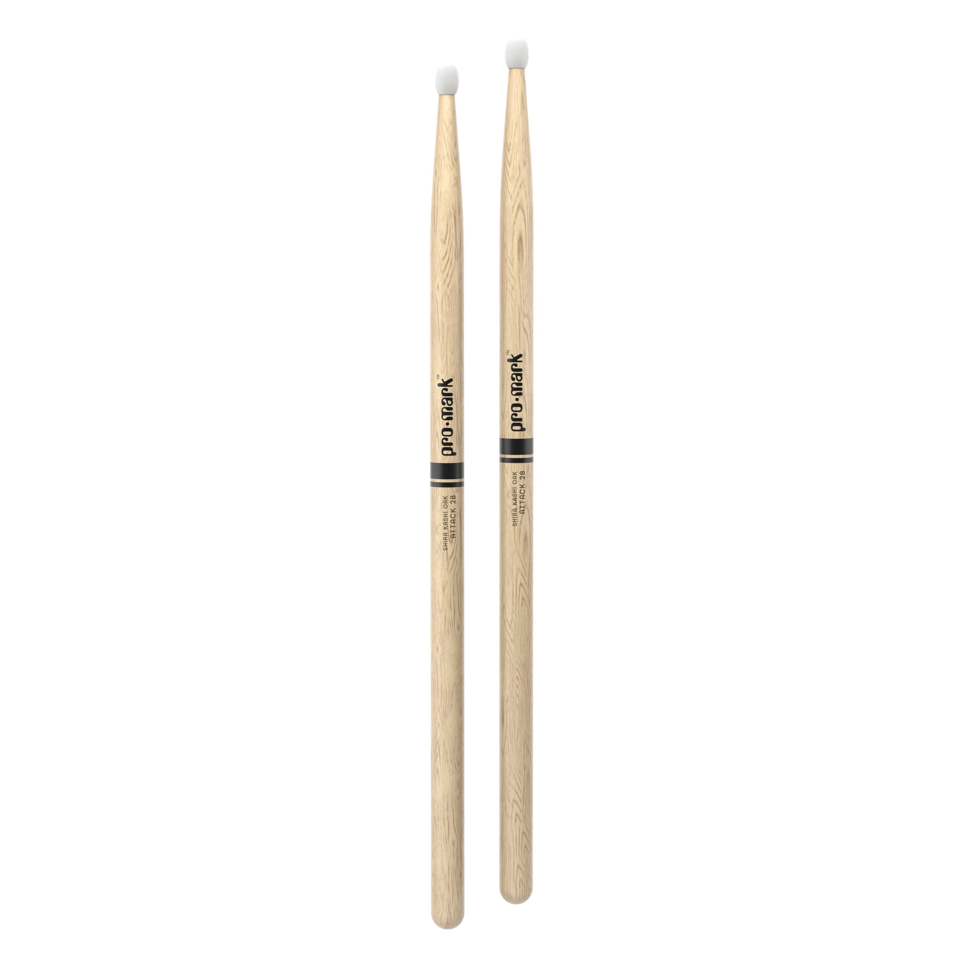Promark PW2BN Classic Attack Shira Kashi Oak 2B Nylon Tip Drumsticks - Image 3