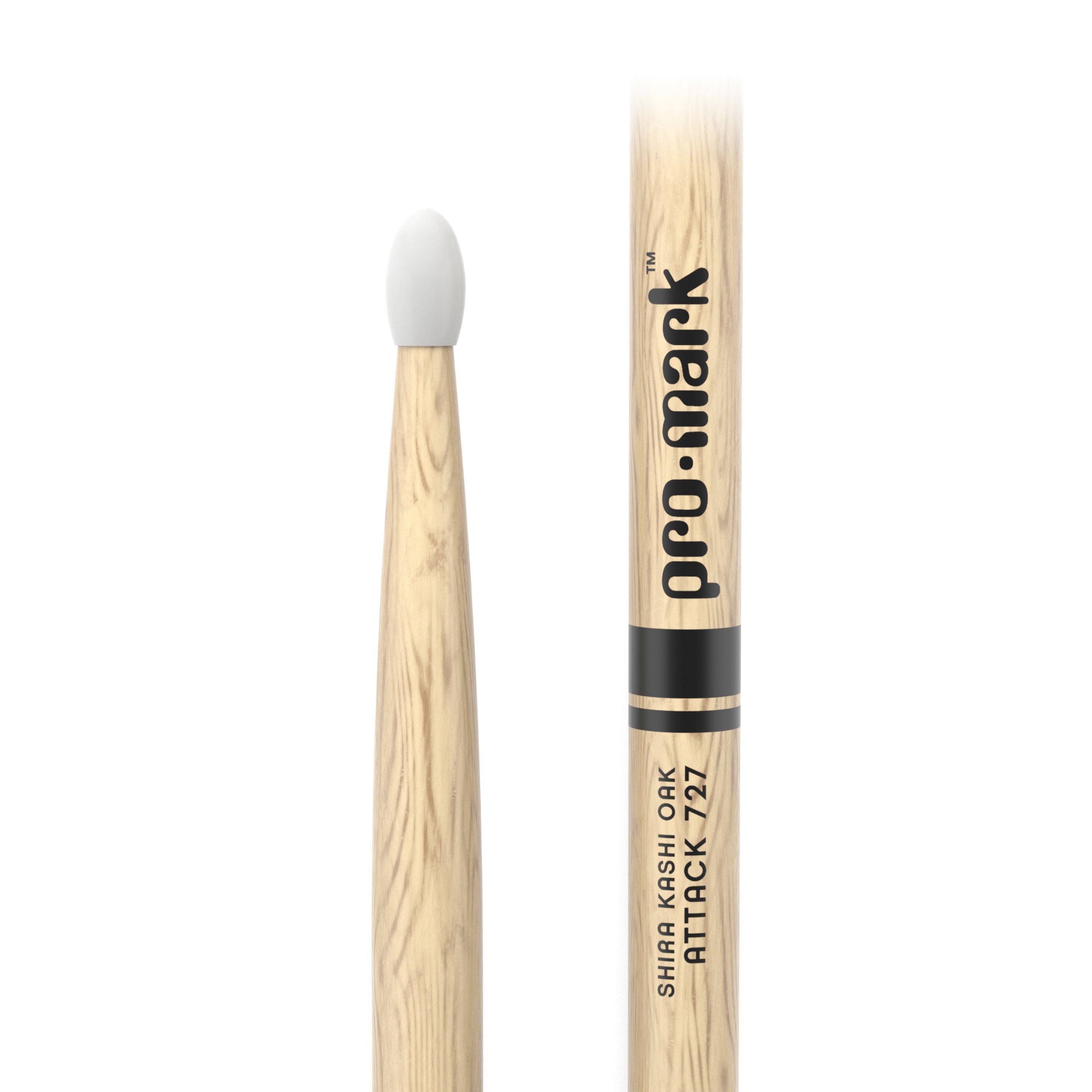 Promark PW727N Classic Attack Shira Kashi Oak Nylon Tip Drumsticks - Image 2