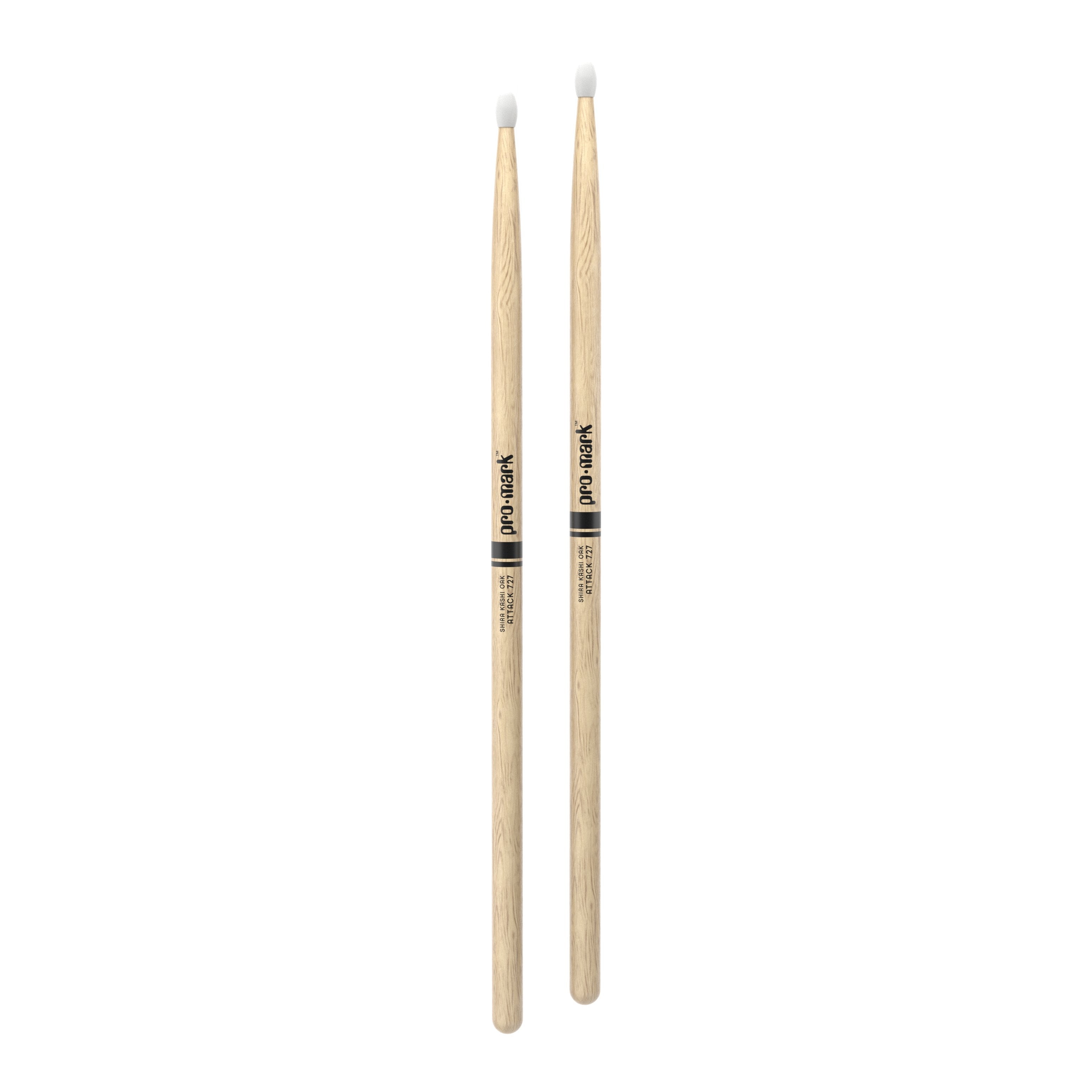 Promark PW727N Classic Attack Shira Kashi Oak Nylon Tip Drumsticks - Image 3