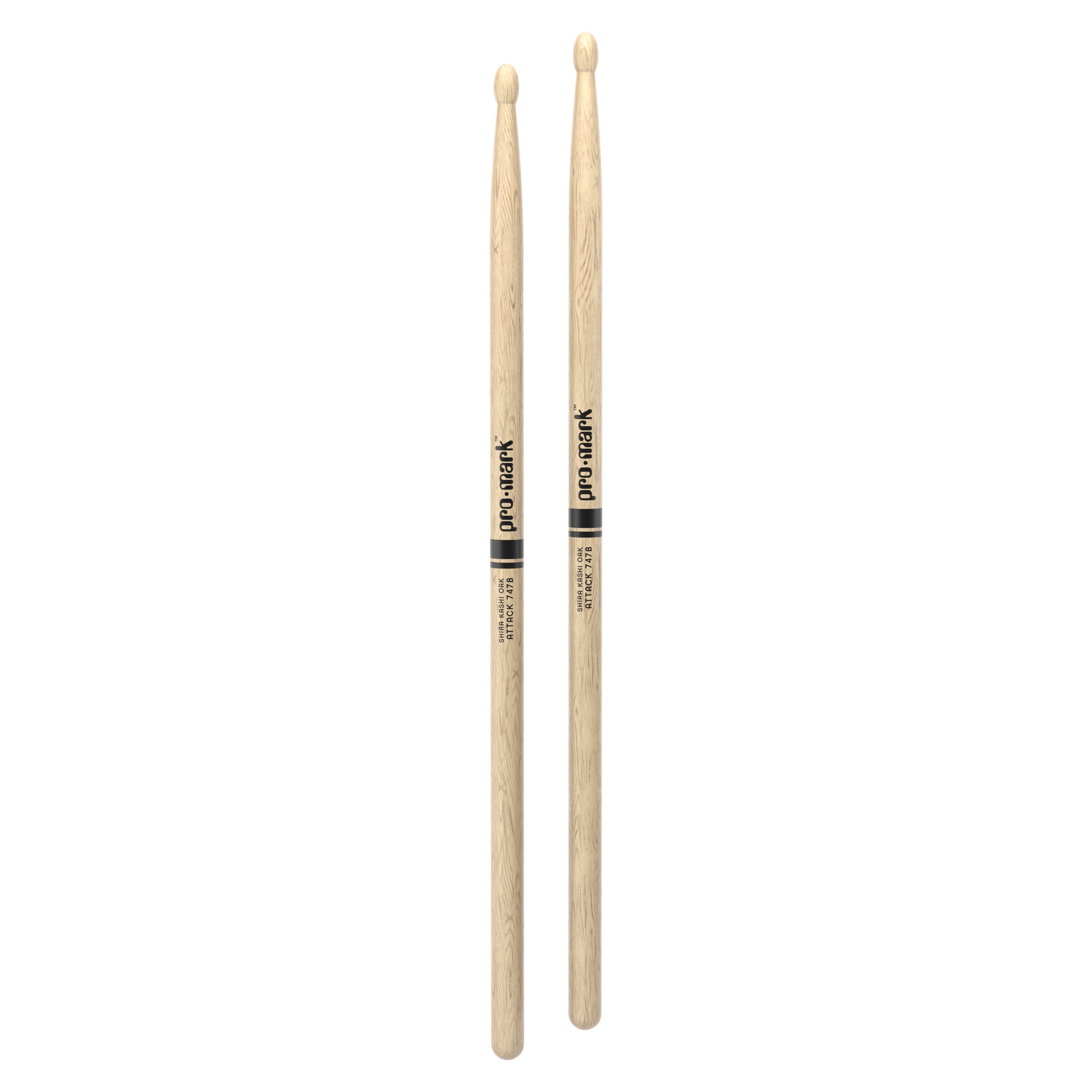 Promark PW747BW Classic Attack Shira Kashi Oak Wood Tip Drumsticks - Image 3