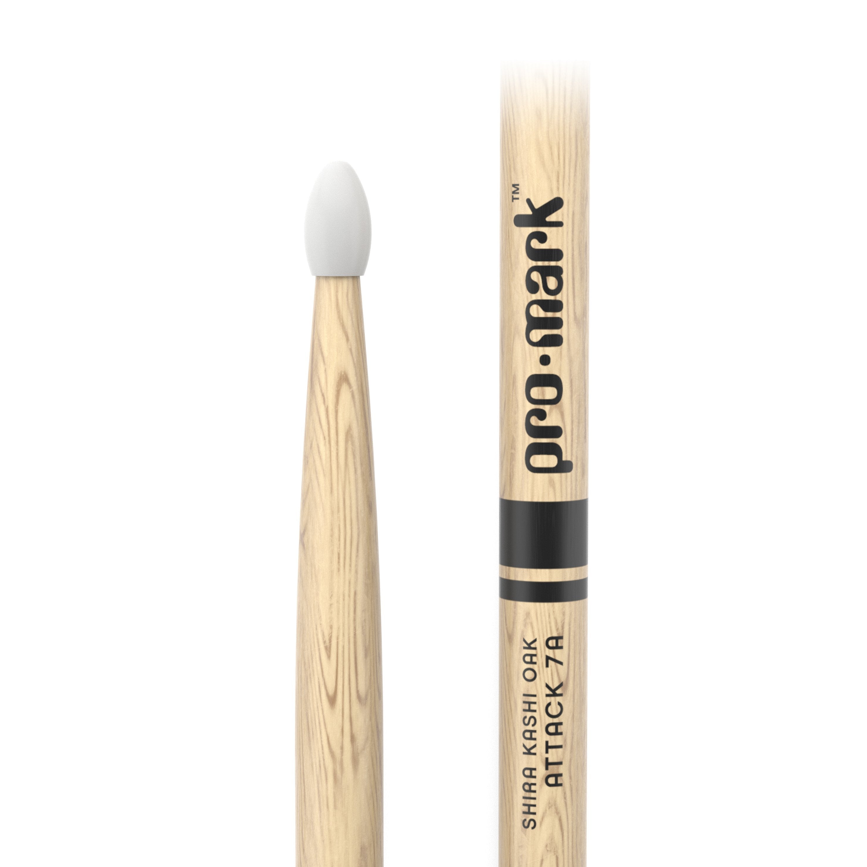 Promark PW7AN Classic Attack Shira Kashi Oak 7A Nylon Tip Drumsticks - Image 2