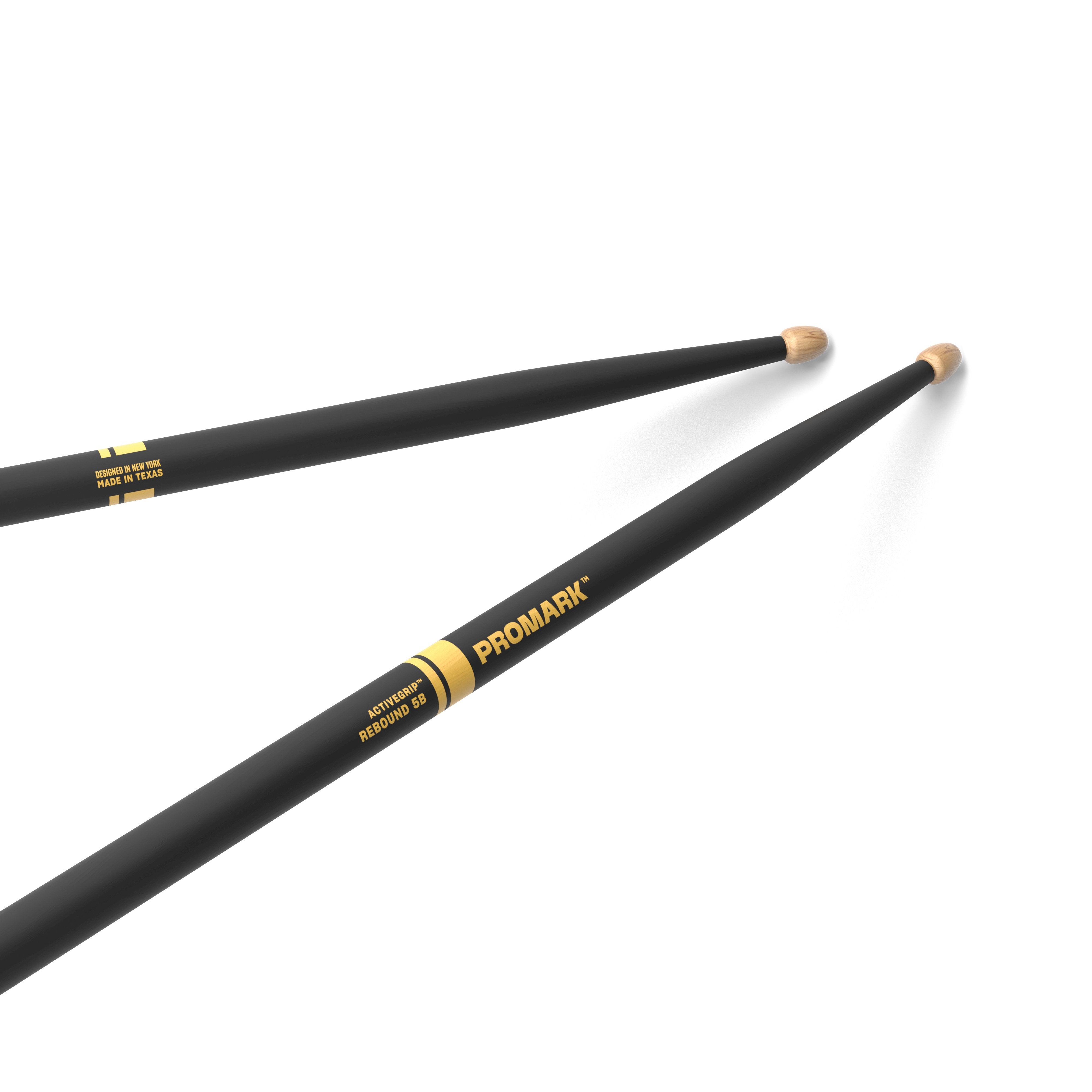 Promark Rebound R5BAG 5B ActiveGrip Acorn Tip Drumsticks - Image 1