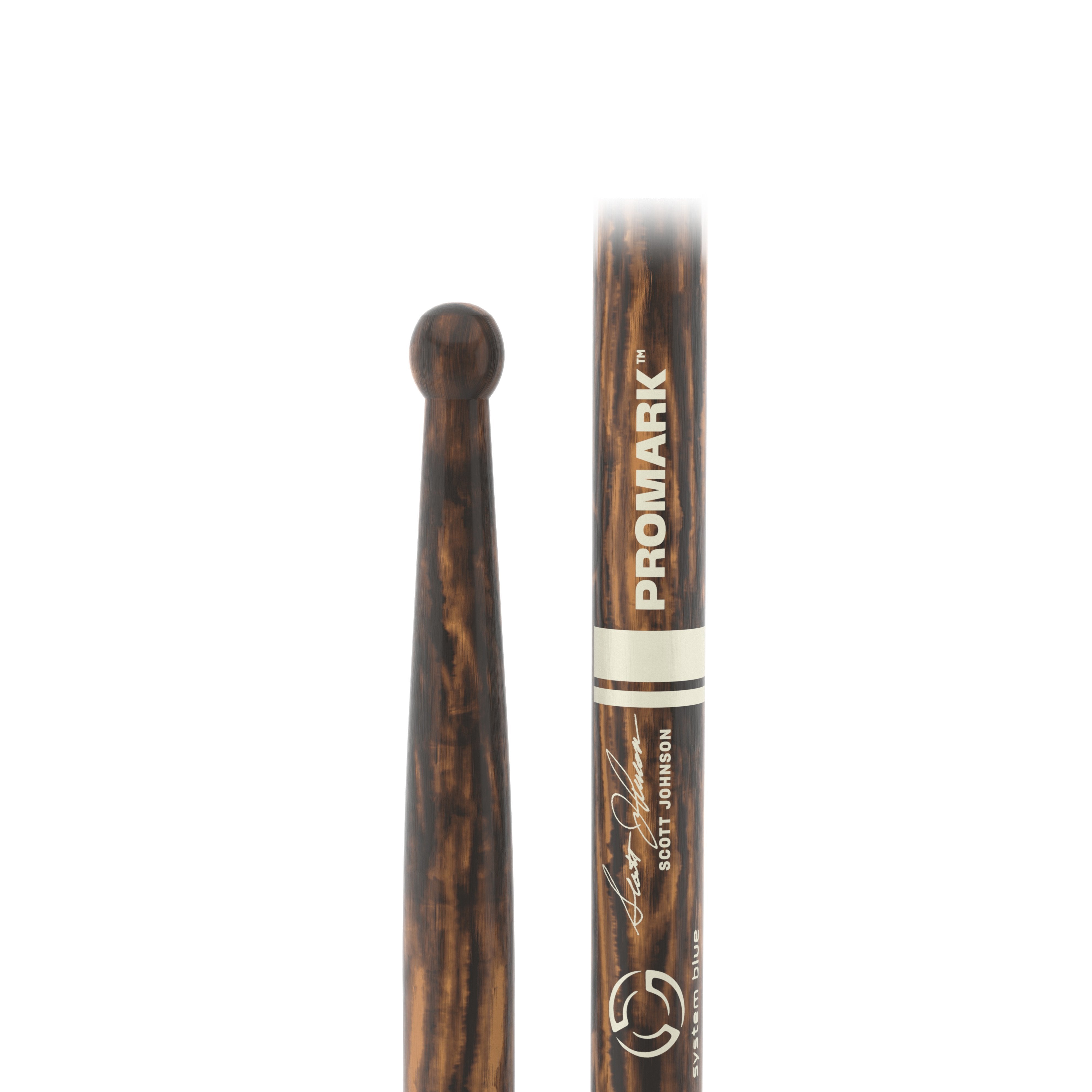 Promark System Blue Scott Johnson Firegrain Marching Snare Drumsticks - Image 2