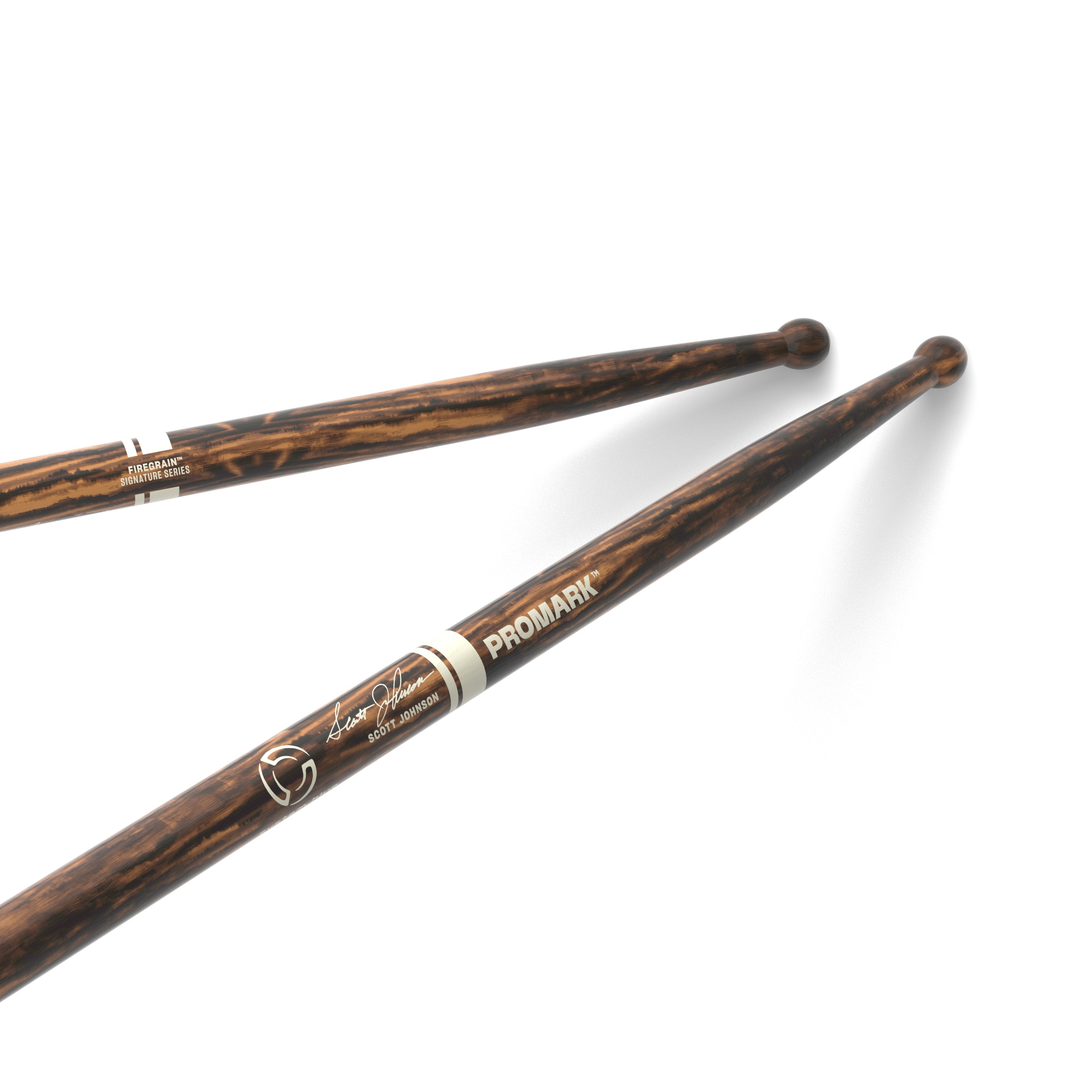 Promark System Blue Scott Johnson Firegrain Marching Snare Drumsticks - Image 1