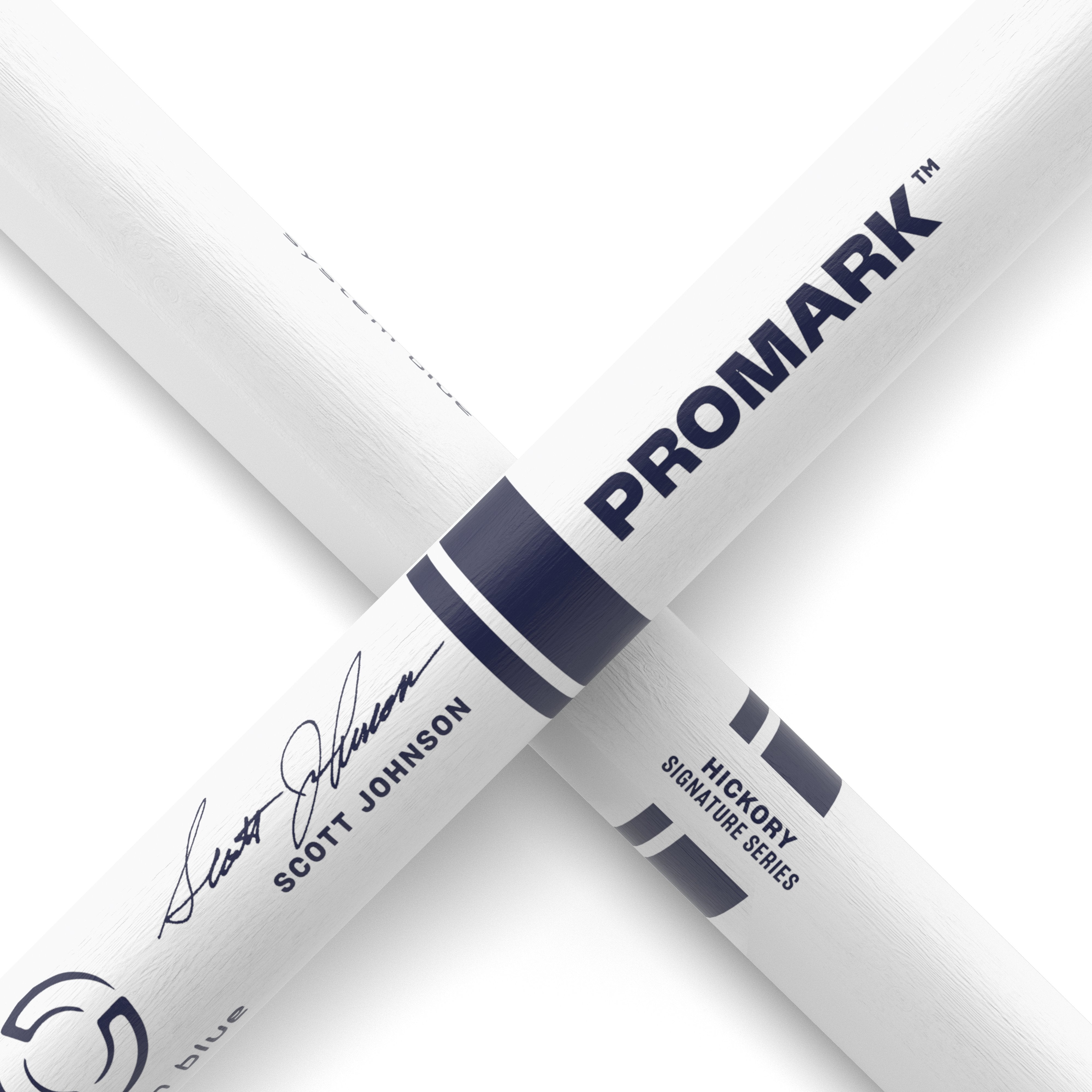 Promark System Blue Scott Johnson Marching Snare Drumsticks - White - Image 5