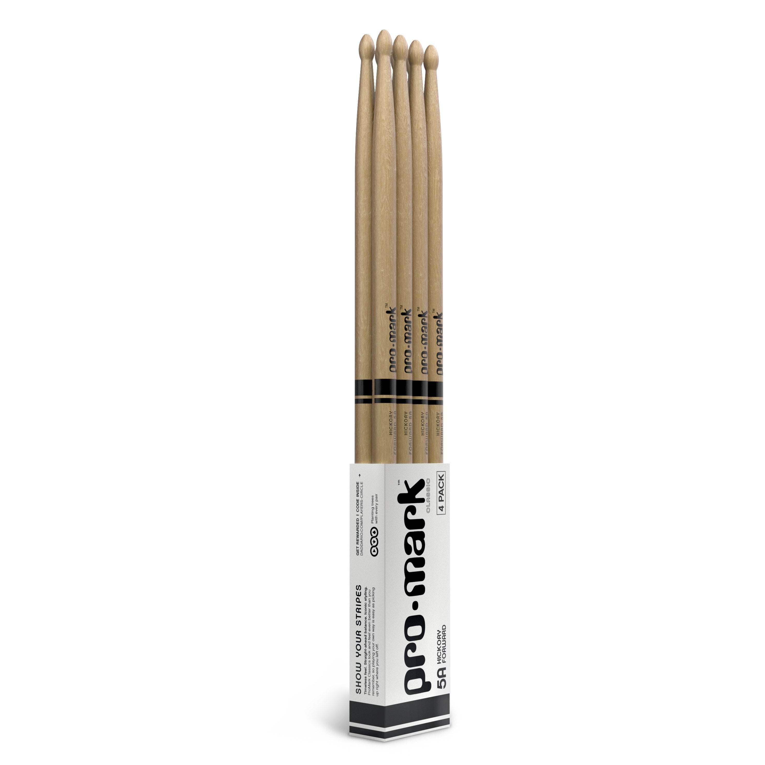 Promark TX5AW Classic Forward 5A Wood Tip Drumsticks - 4 Pack - Image 1