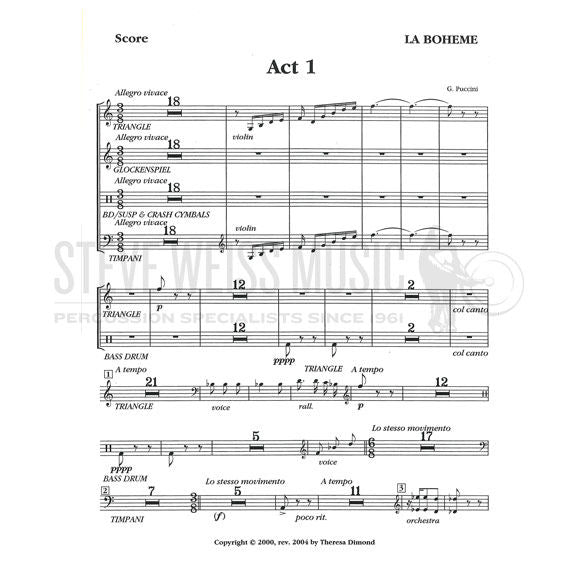 Puccini-La Boheme (Perc./Timp. parts ed. by T. Dimond)