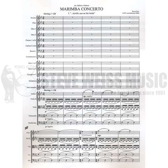 Puts-Marimba Concerto (Full score)-M/Orch. OS
