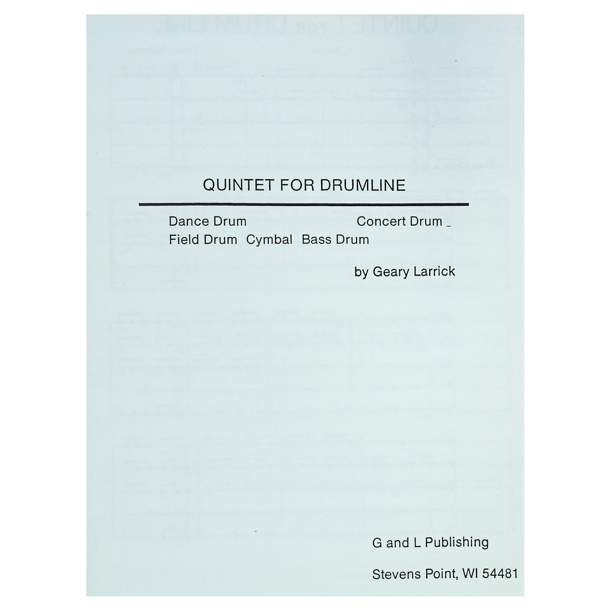 Quintet for Drumline by Geary Larrick