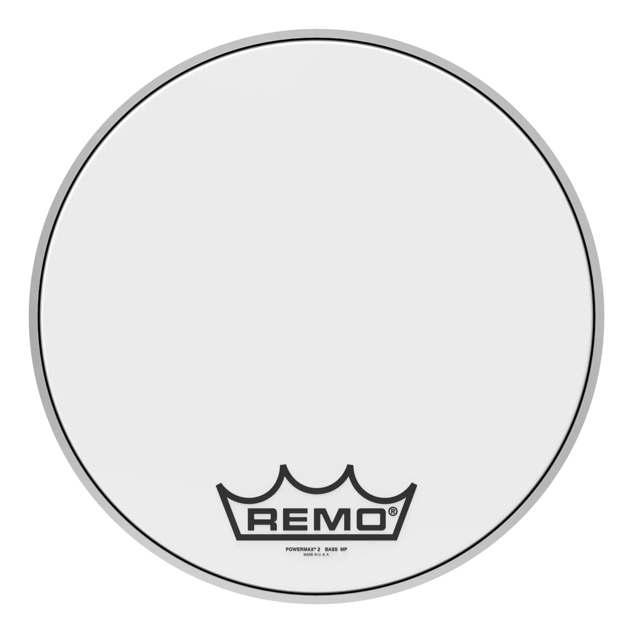Remo Powermax 2 Ultra White Crimplock Marching Bass Drumhead - 16"