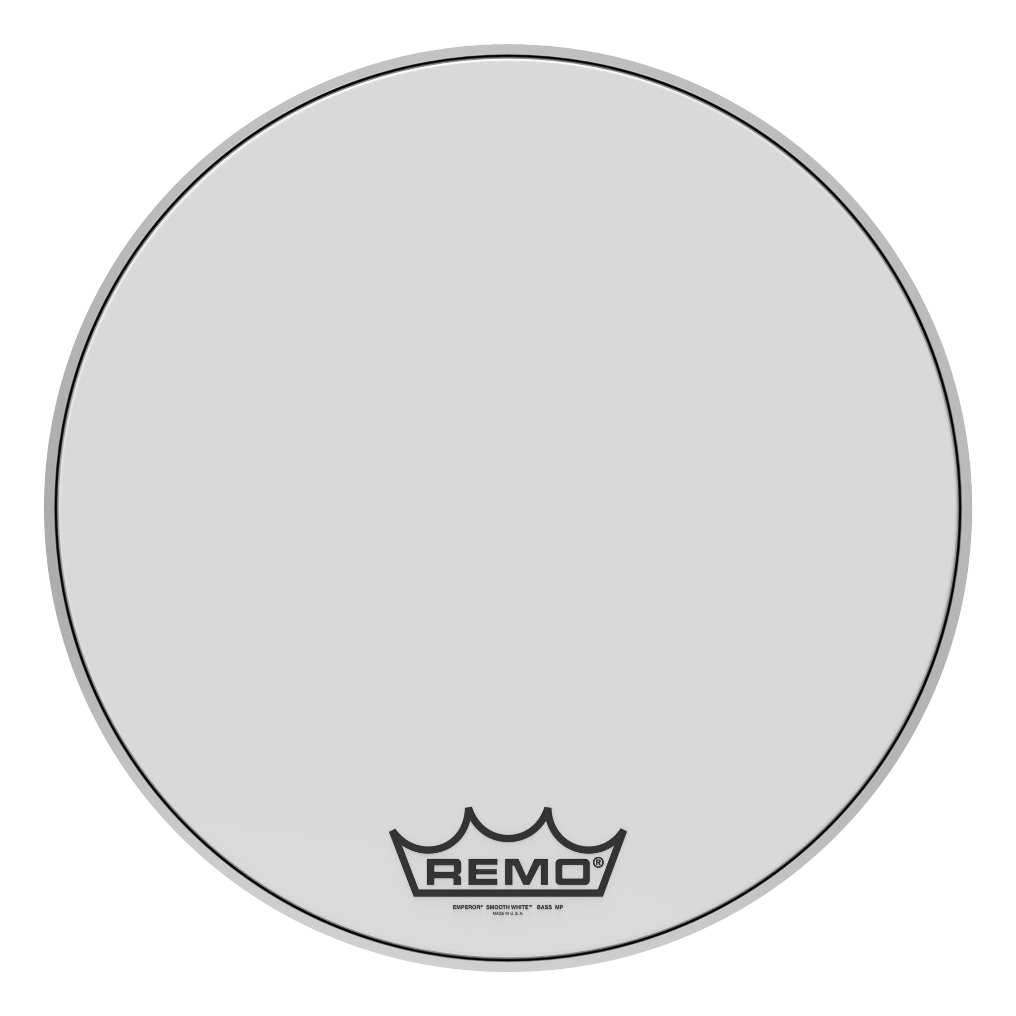 Remo Smooth White Emperor Crimplock Marching Bass Drumhead 22" bb-1222-mp